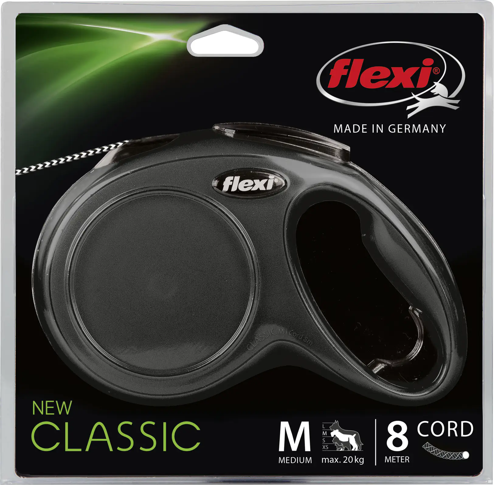 Flexi Hundeleine New Classic M schwarz, Seil