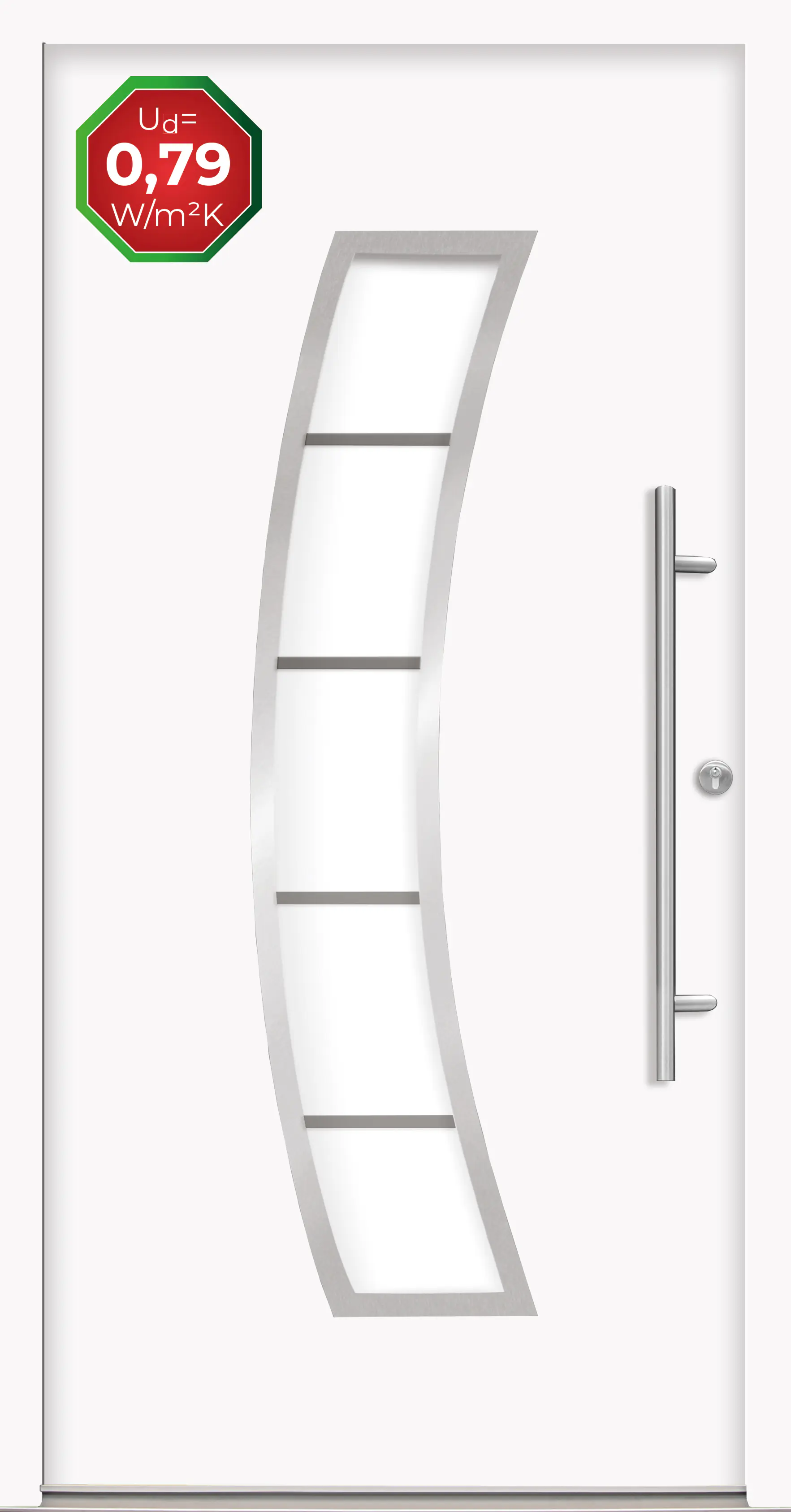 Splendoor Haustür Passivedoor Premium P14 Weiß DIN Rechts 100 x 210 cm