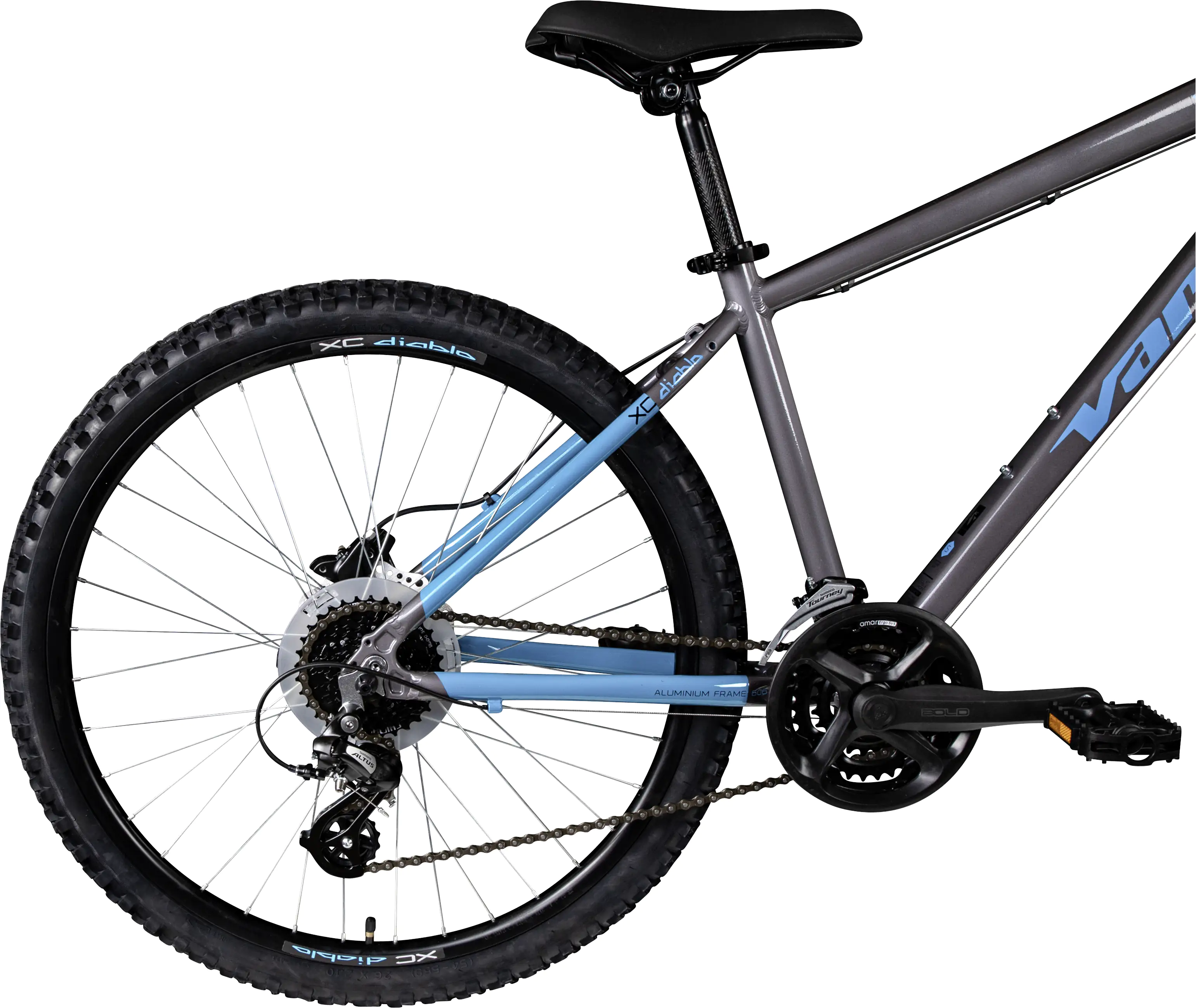 Vario Mountainbike XC DIABLO 26 MTB Hardtail 26 Zoll RH 40cm 24-Gang grau  blau