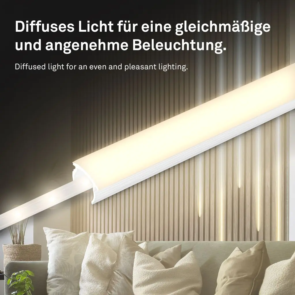 Briloner PC Profil Pimp your Panel Diffusor 1,3 m, Kunststoff, 12-13 mm, weiß