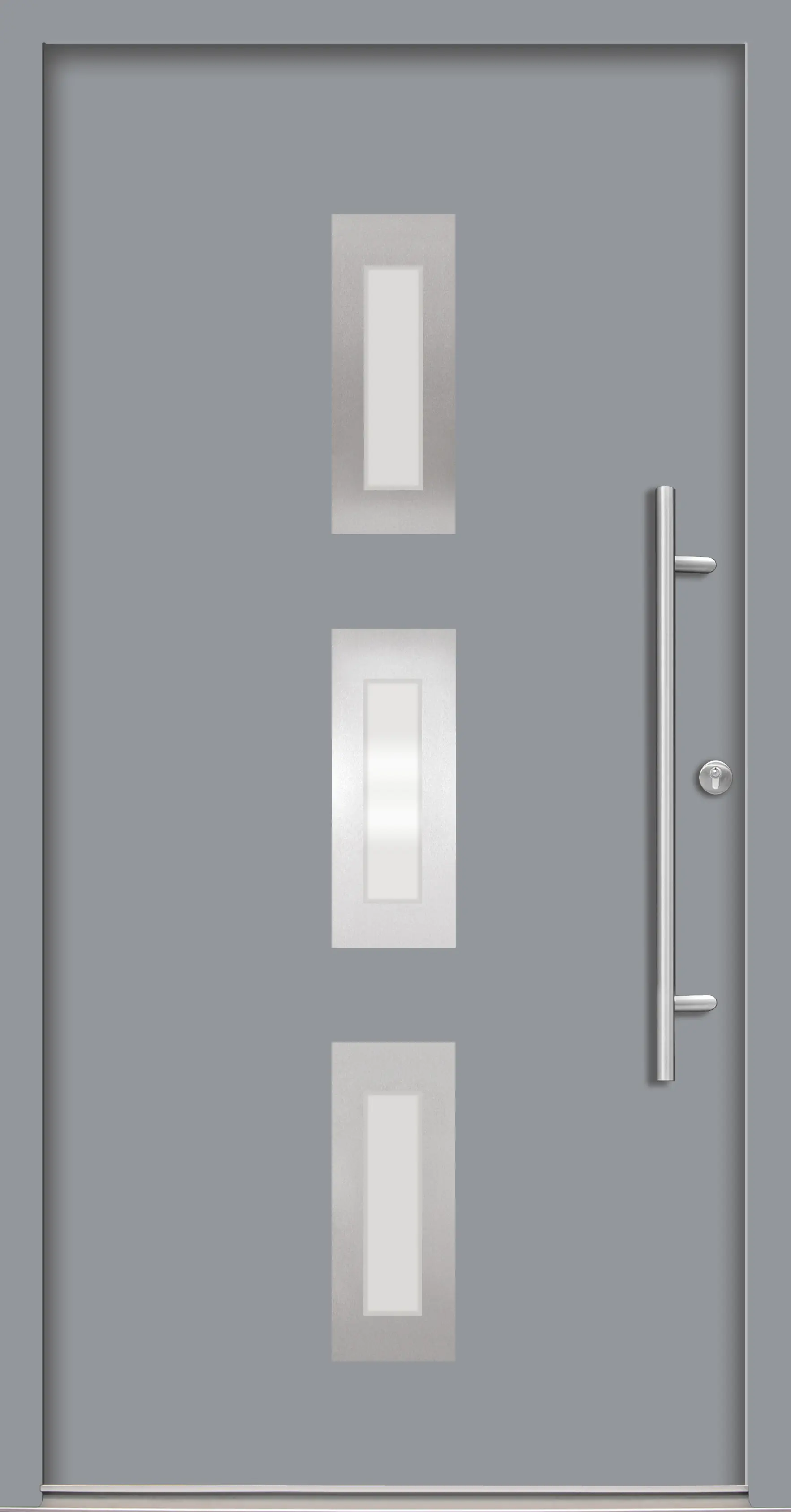 Splendoor Haustür Passivedoor Premium B02 Grau DIN Rechts 110 x 210 cm