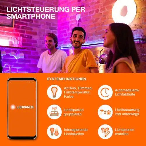 Ledvance Kameraleuchte Smart+ WiFi Wall Round Cam 15 W, 950 lm, 3000K, Sensor, Audio, IP44