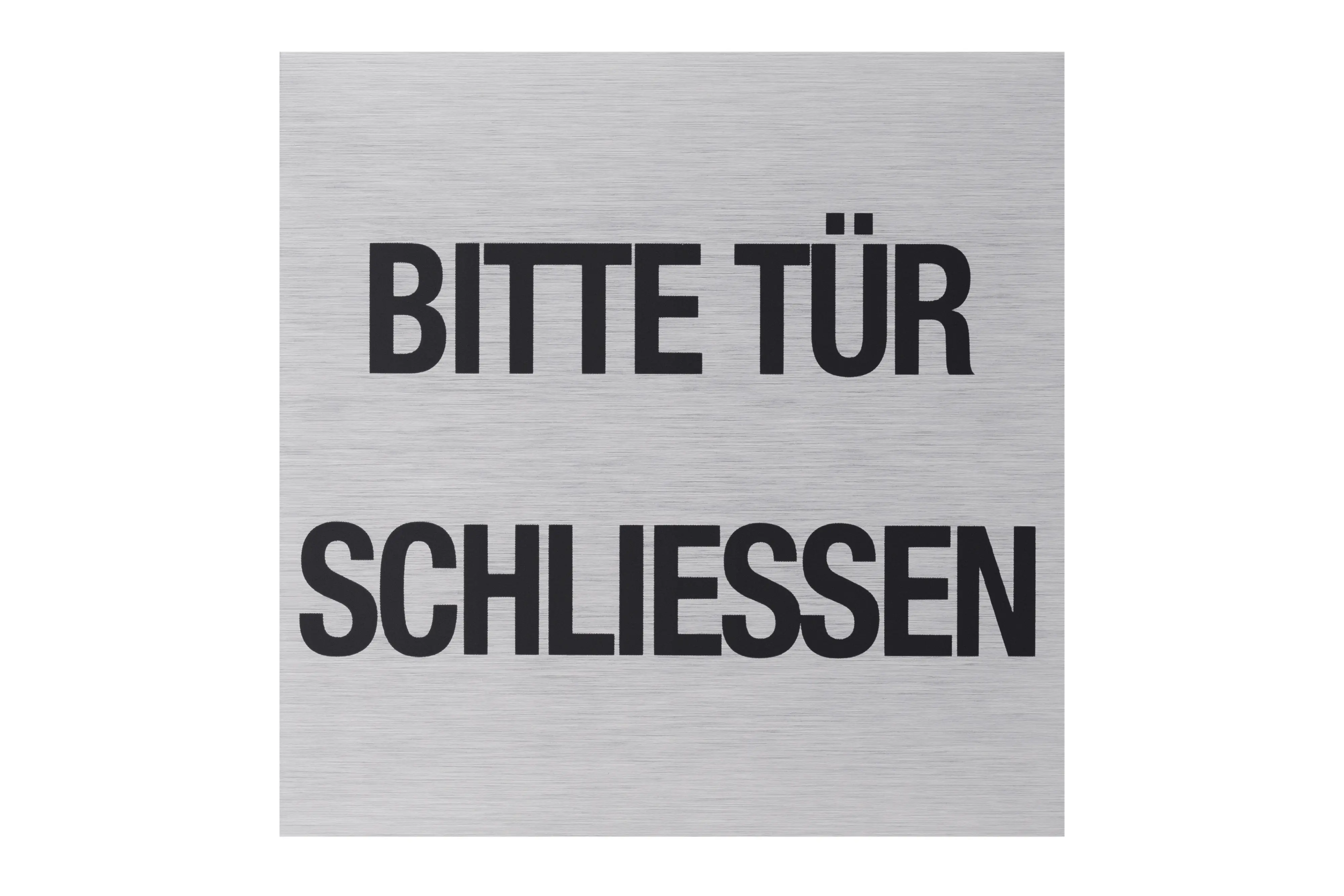 Conmetall Aufkleber Bitte Tür schließen Aluminium 8 x 8 cm edelstahl-optik