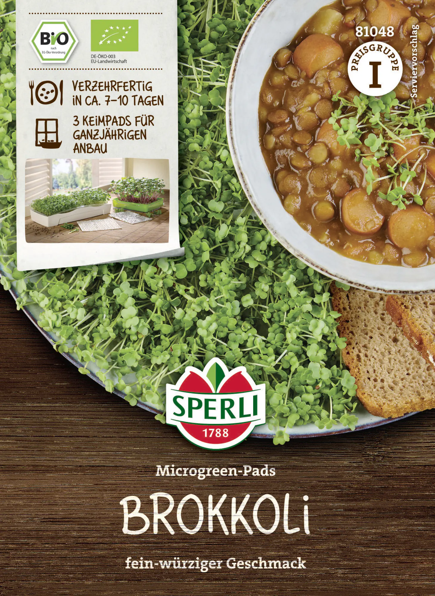 Sperli Keimsprossen BIO Brokkoli Micro 3 Pads