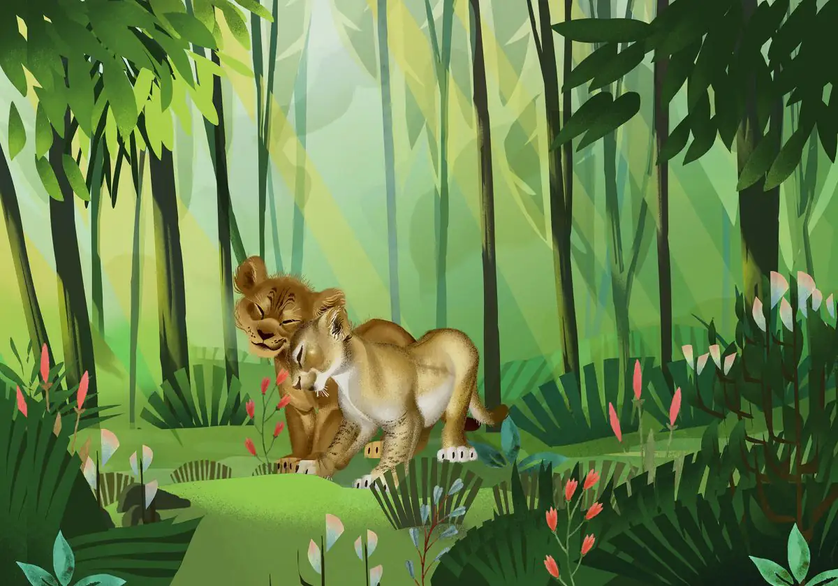 Komar Vlies Fototapete Lion King Love 400 x 280 cm 