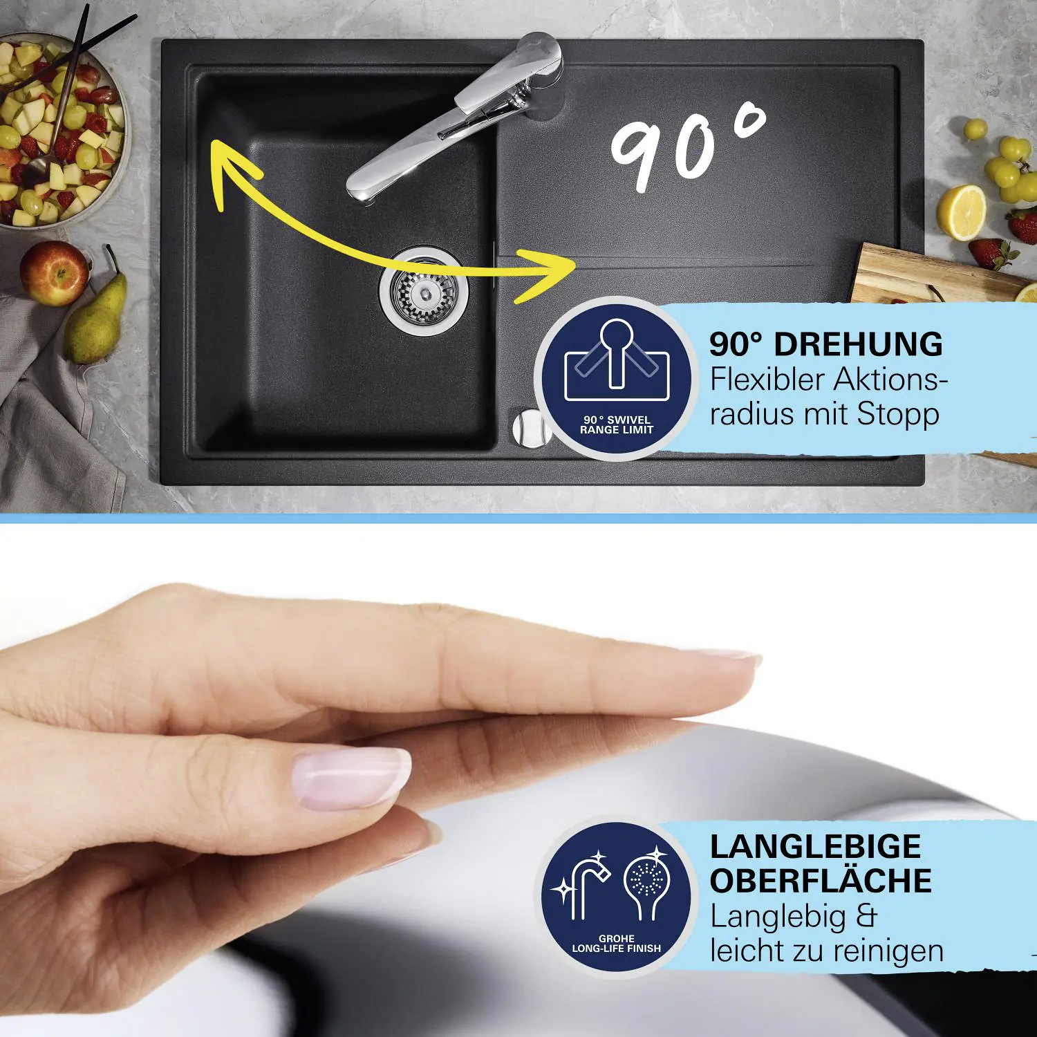 Grohe Quickfix Küchenarmatur Start mit Handbrause supersteel