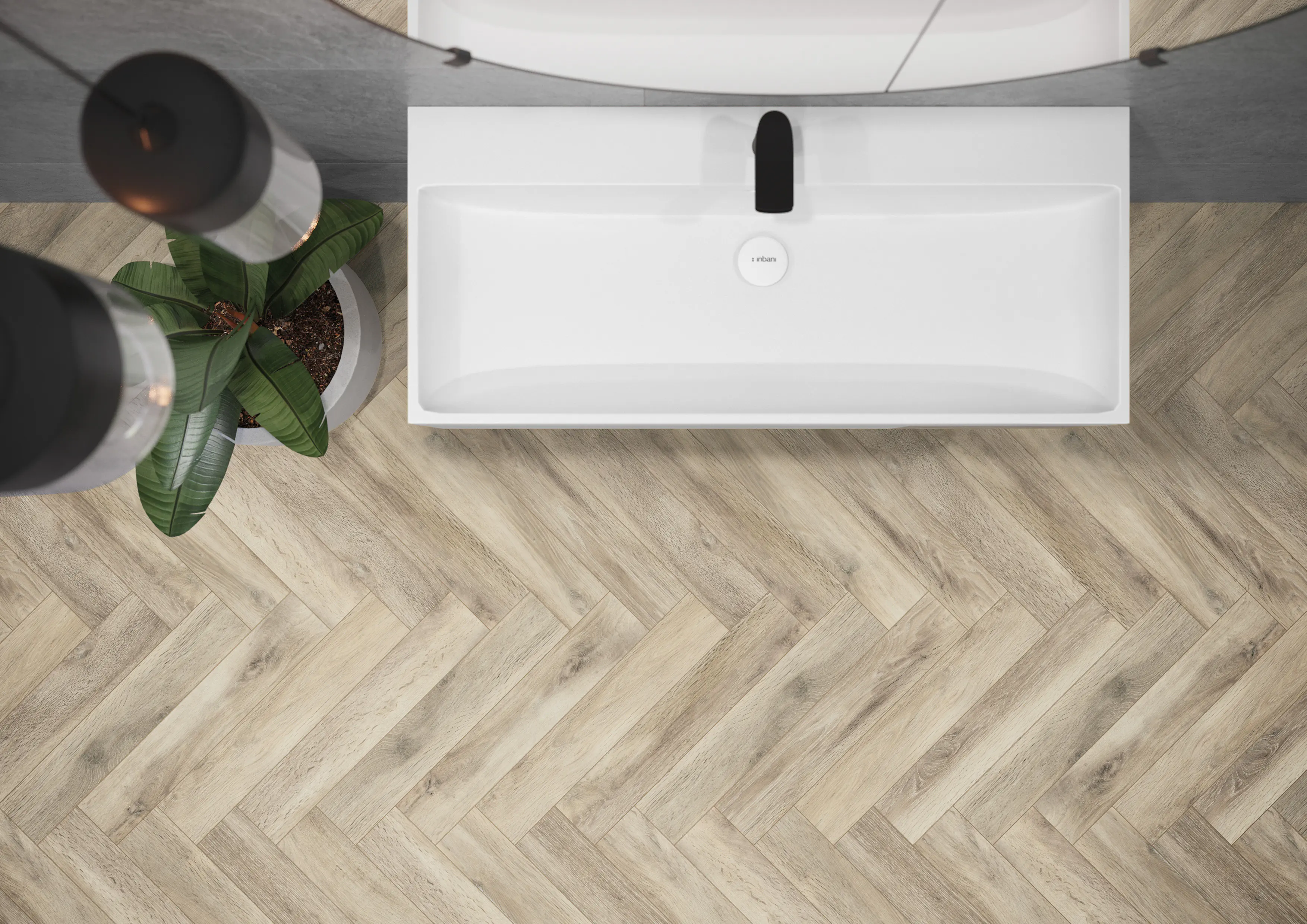 Bodenfliese Feinsteinzeug Tramonto Bianco 60 x 11 cm holzoptik
