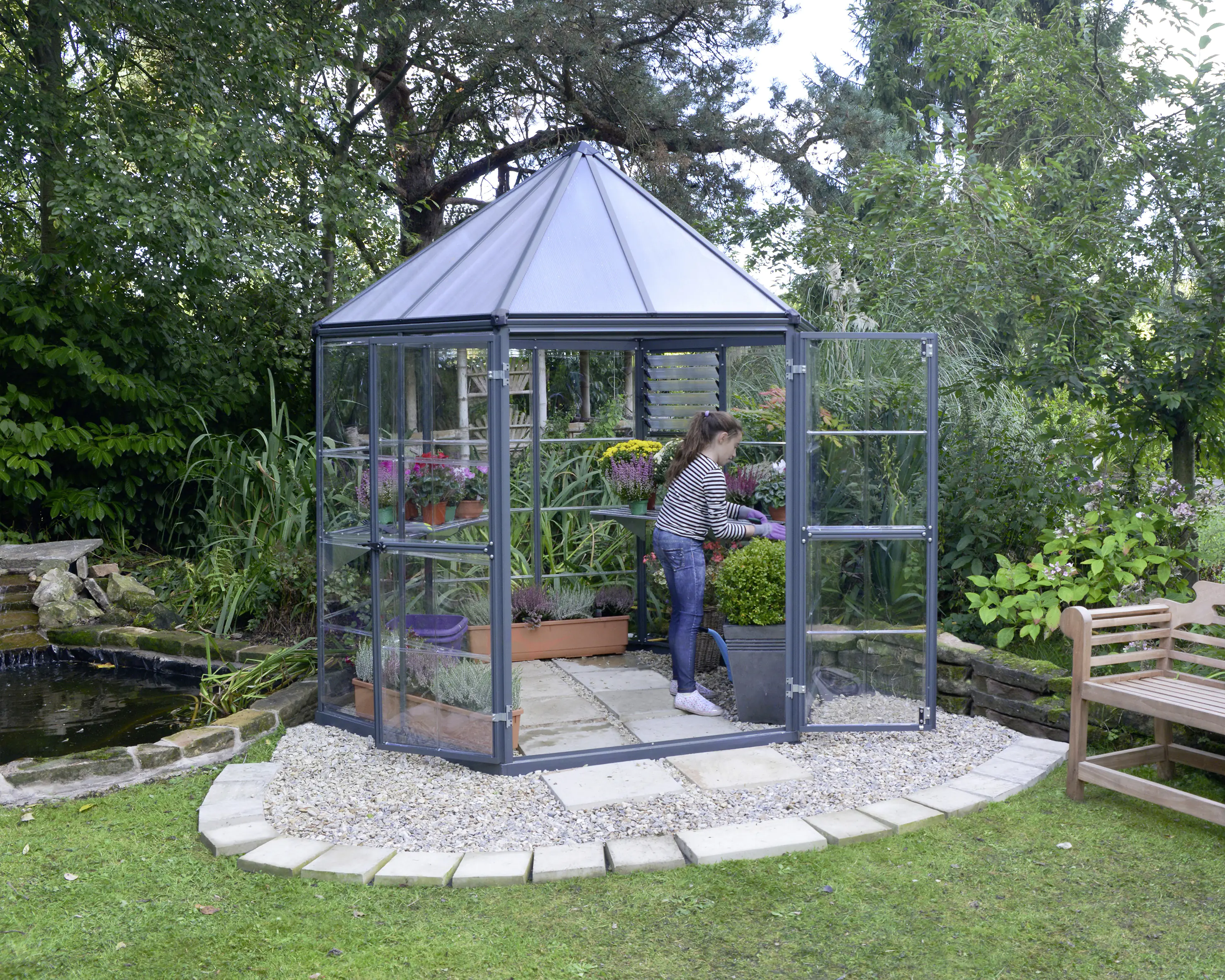 Canopia Gewächshaus Oasis 8 Alu grau 247 x 213 cm