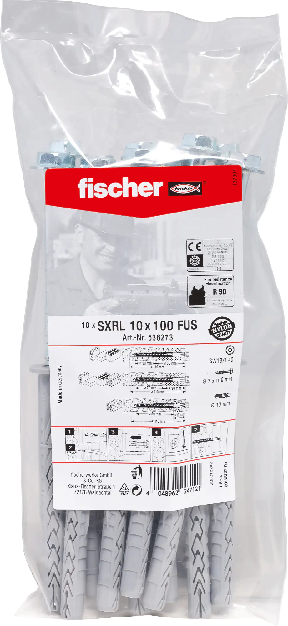 Fischer Langschaftdübel 10.0 x 160 mm - 10 Stück