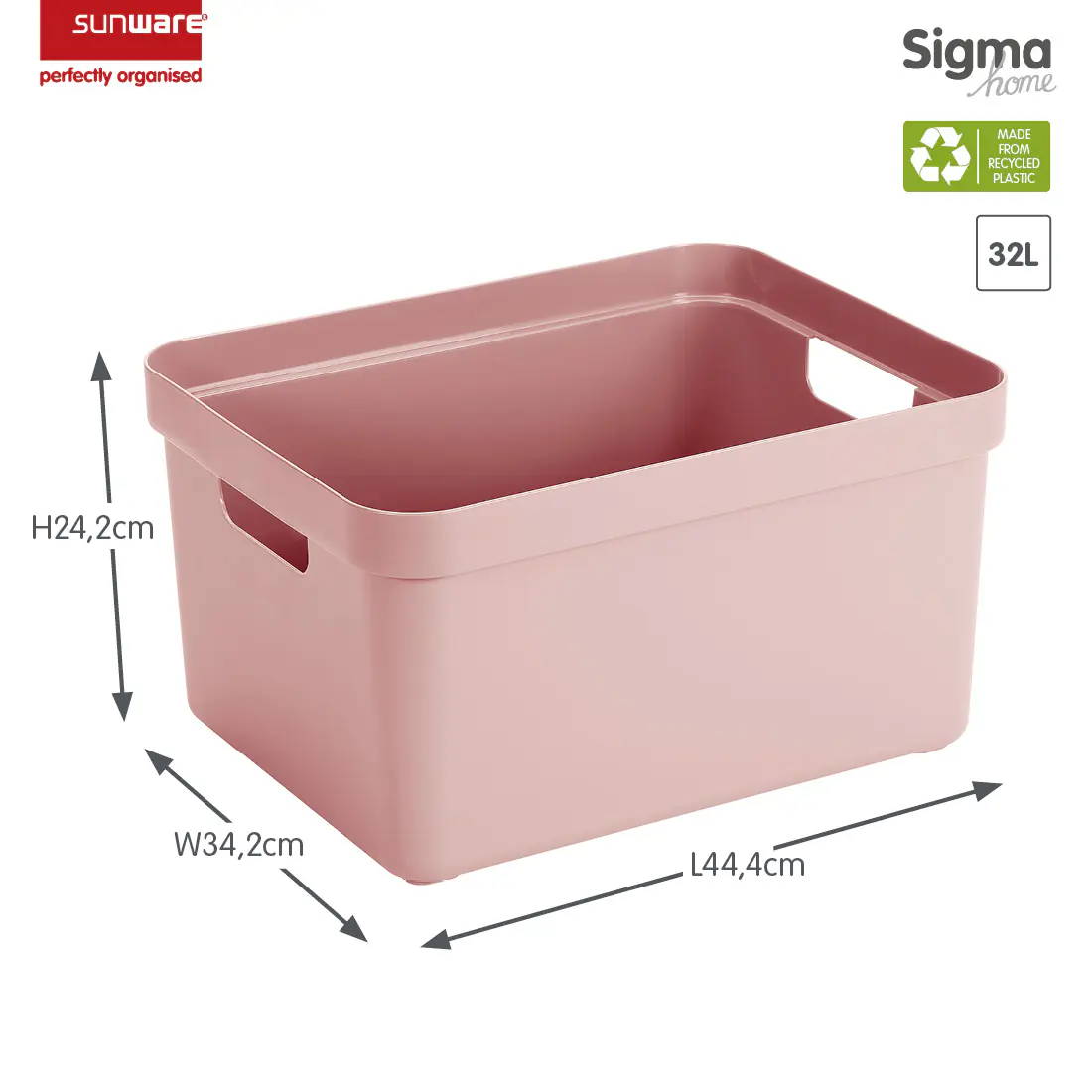 Sunware Aufbewahrungsbox Sigma Home 45,3 x 35,4 cm 32 L rosa