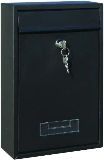 Primaster Briefkasten Metall schwarz 32 x 21,5 x 8,8 cm