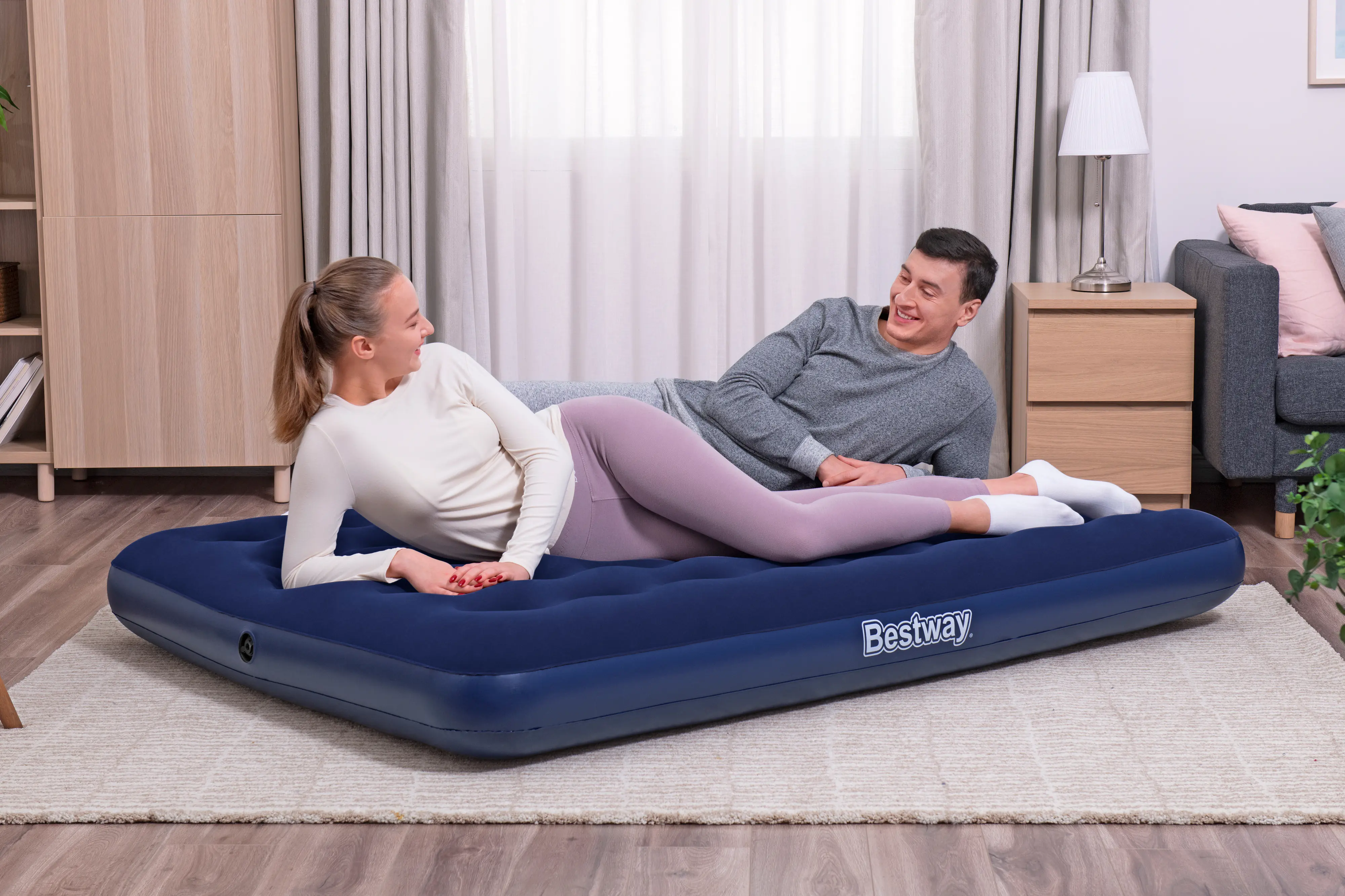 Bestway Luftbett Double Blue Horizon dunkelblau 191 x 137 x 30 cm