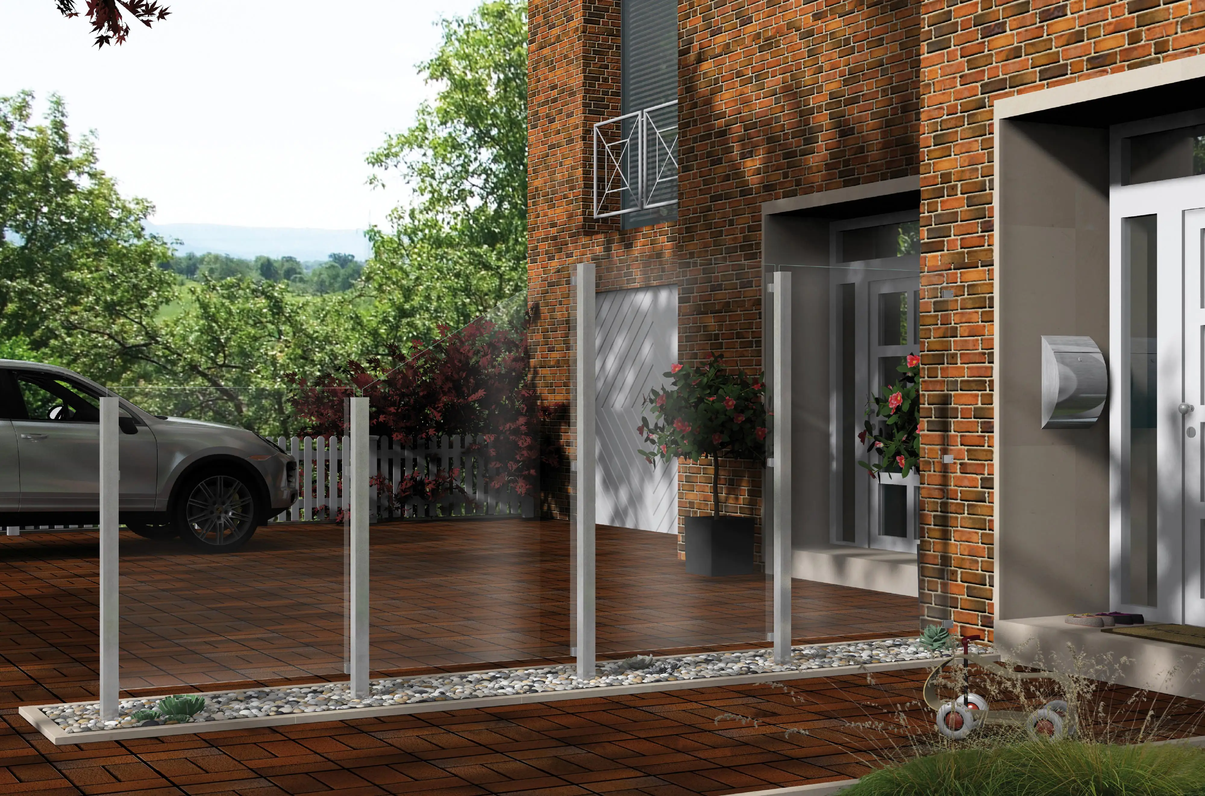 Ambiente Glaszaun Dekor 00/01 51,5 x 120 cm gehärtetes 8 mm Glas