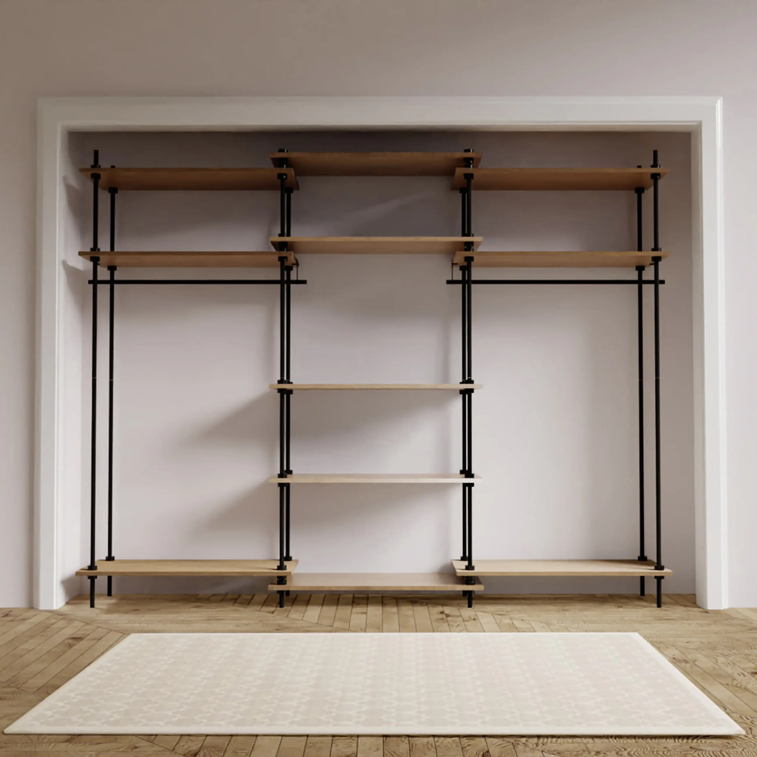 Ar Shelving Garderobe Deco Set XL 185 x 235 cm Eiche anthrazit