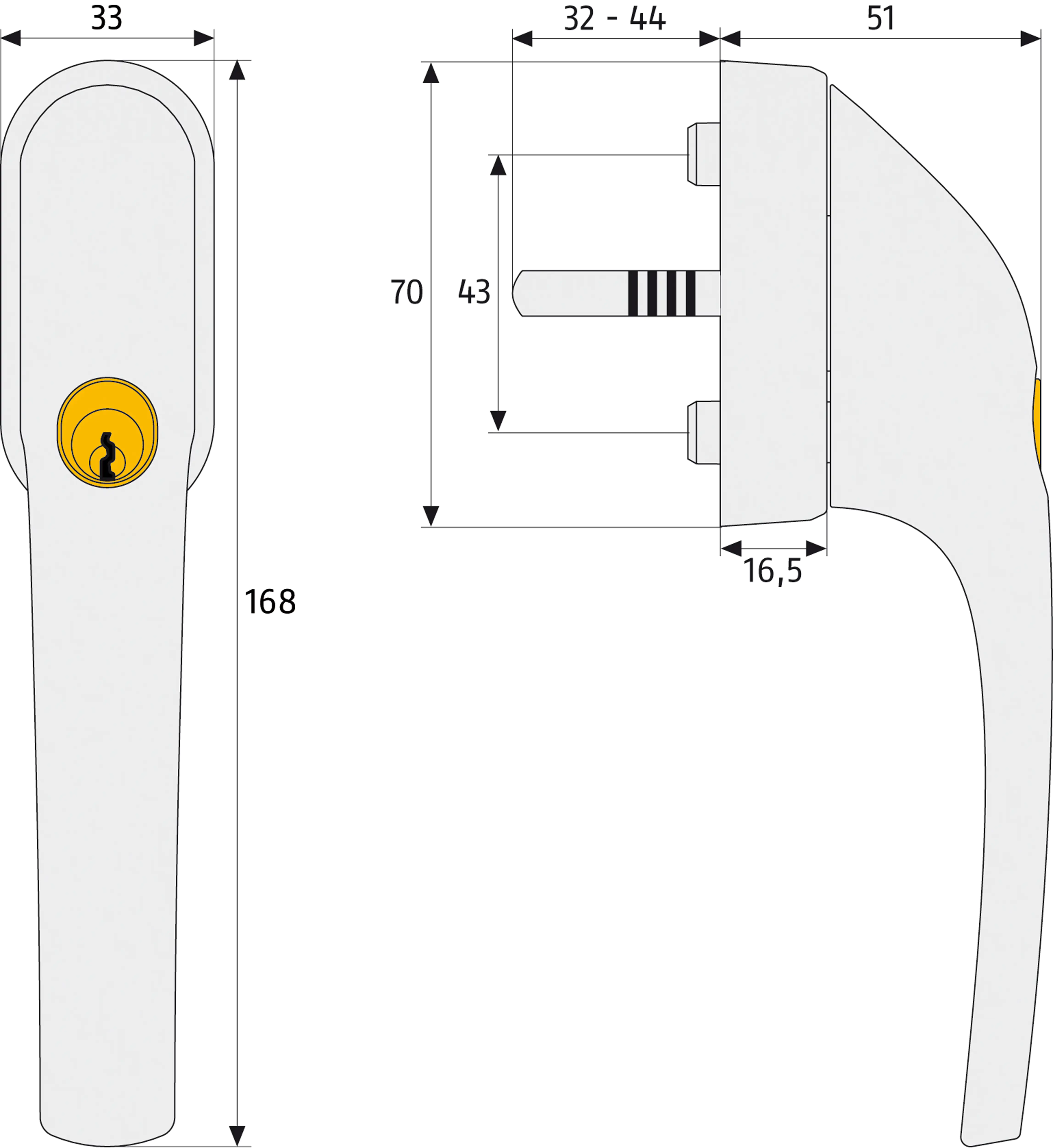 Abus Fenstergriff abschließbar FG 300 silber