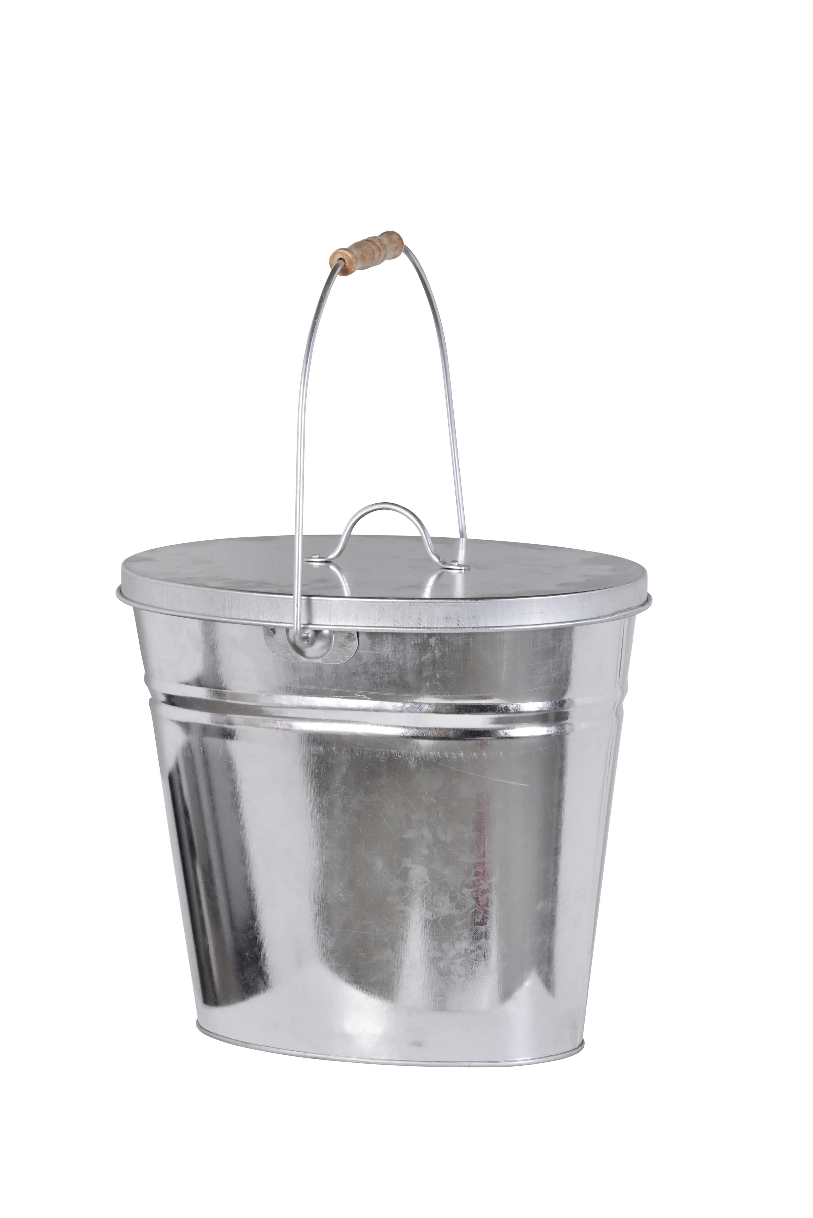 FireFix Ascheeimer oval mit Deckel Höhe: 30 cm 12,5 Liter