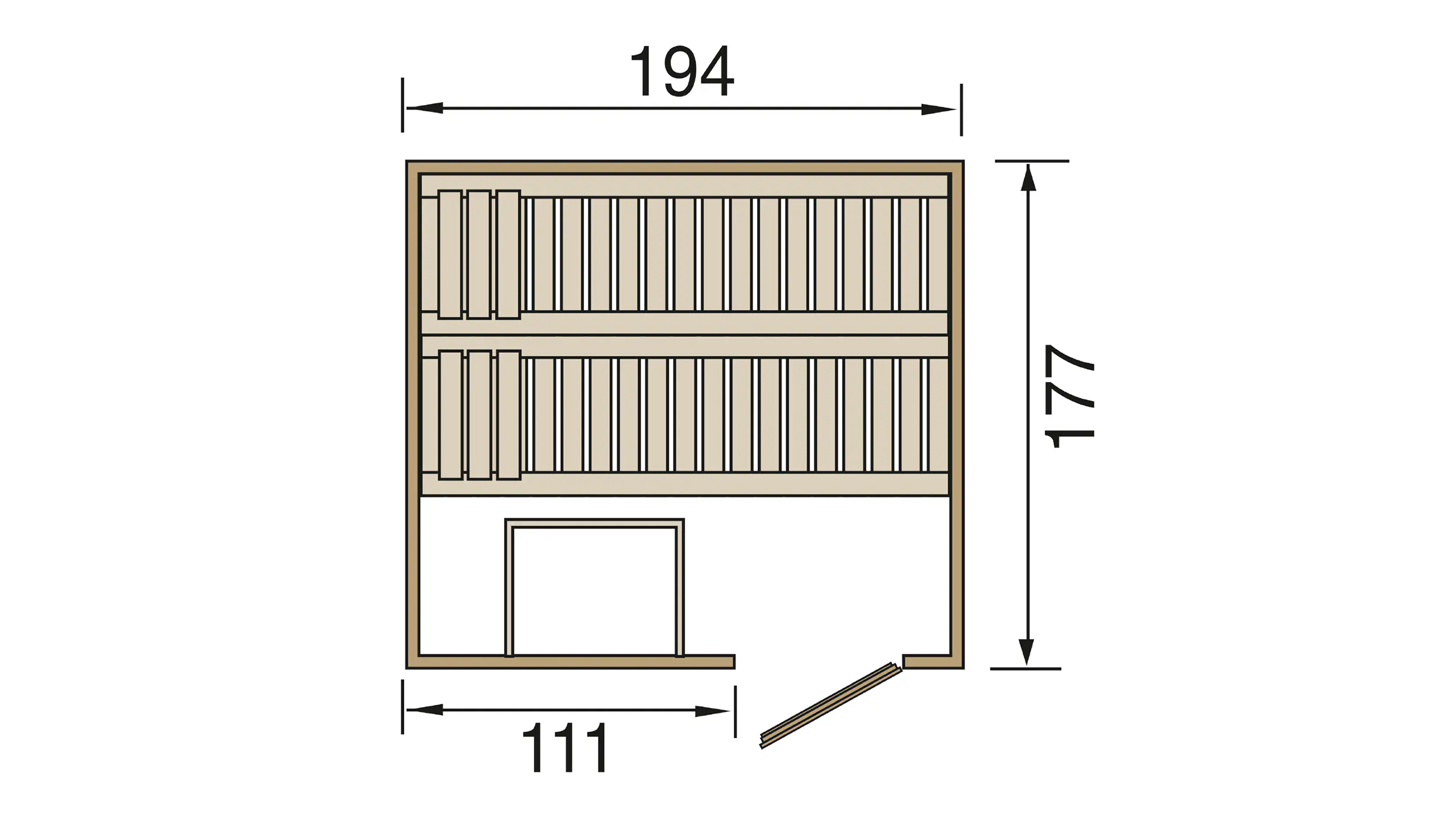 Weka Element-Sauna Halmstad 2 mit Holztür