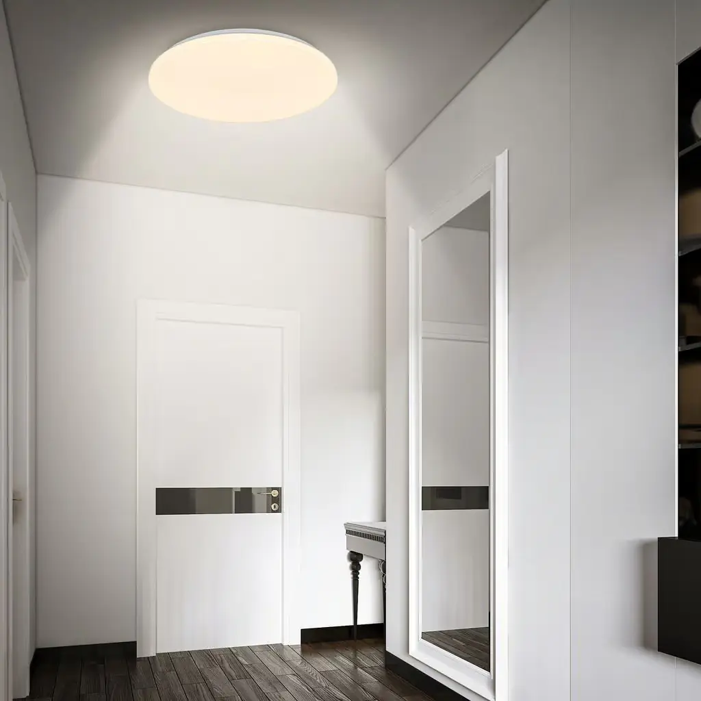 Briloner LED-Deckenleuchte Walk mit Bewegungsmelder Ø 35 x 5,5 cm warmweiß weiß