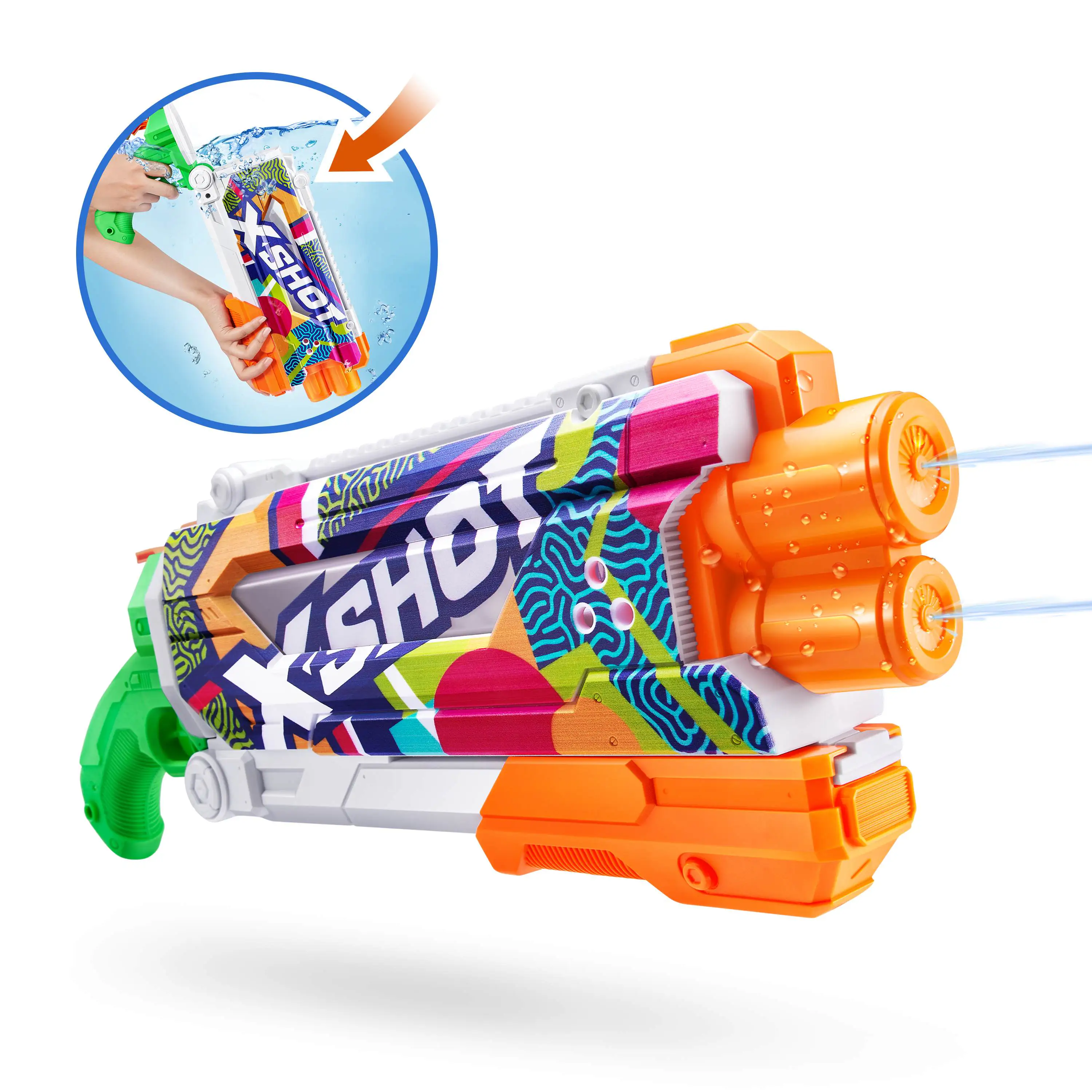 Zuru Wasserpistole X-Shot Skins Pump Action Fast Fill