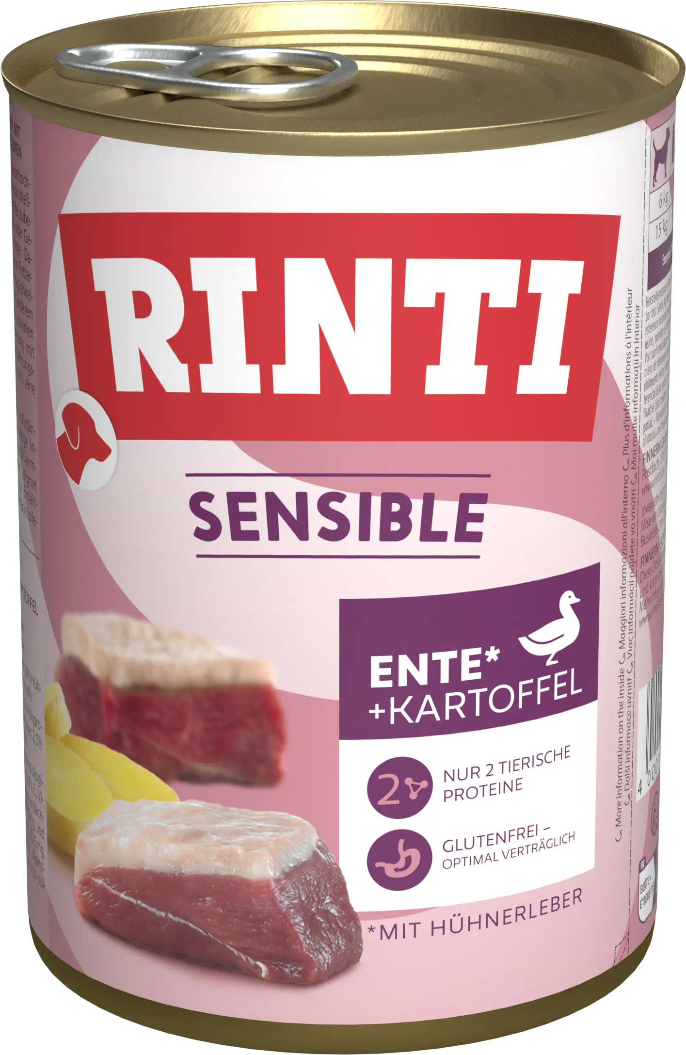 Rinti Sensible Hundenassfutter Adult getreidefrei 400 g Ente & Kartoffel