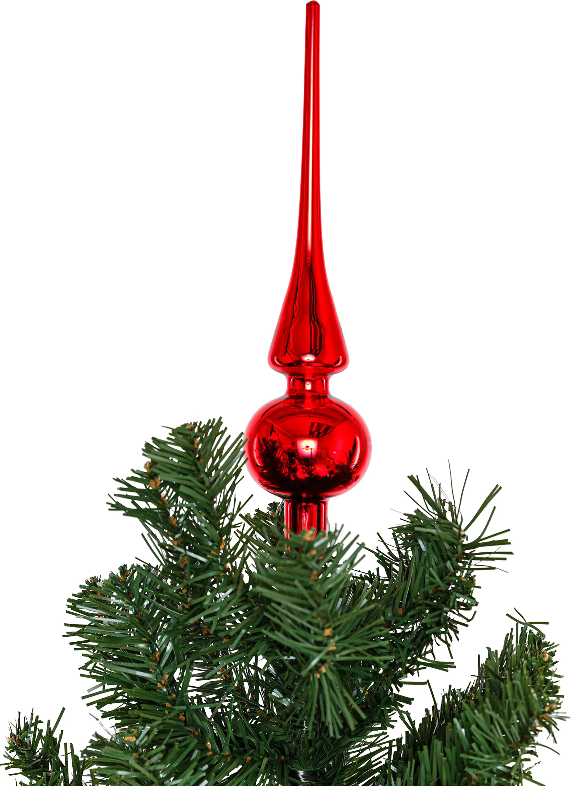 TrendLine Christbaumspitze aus Glas 26 cm rot glänzend