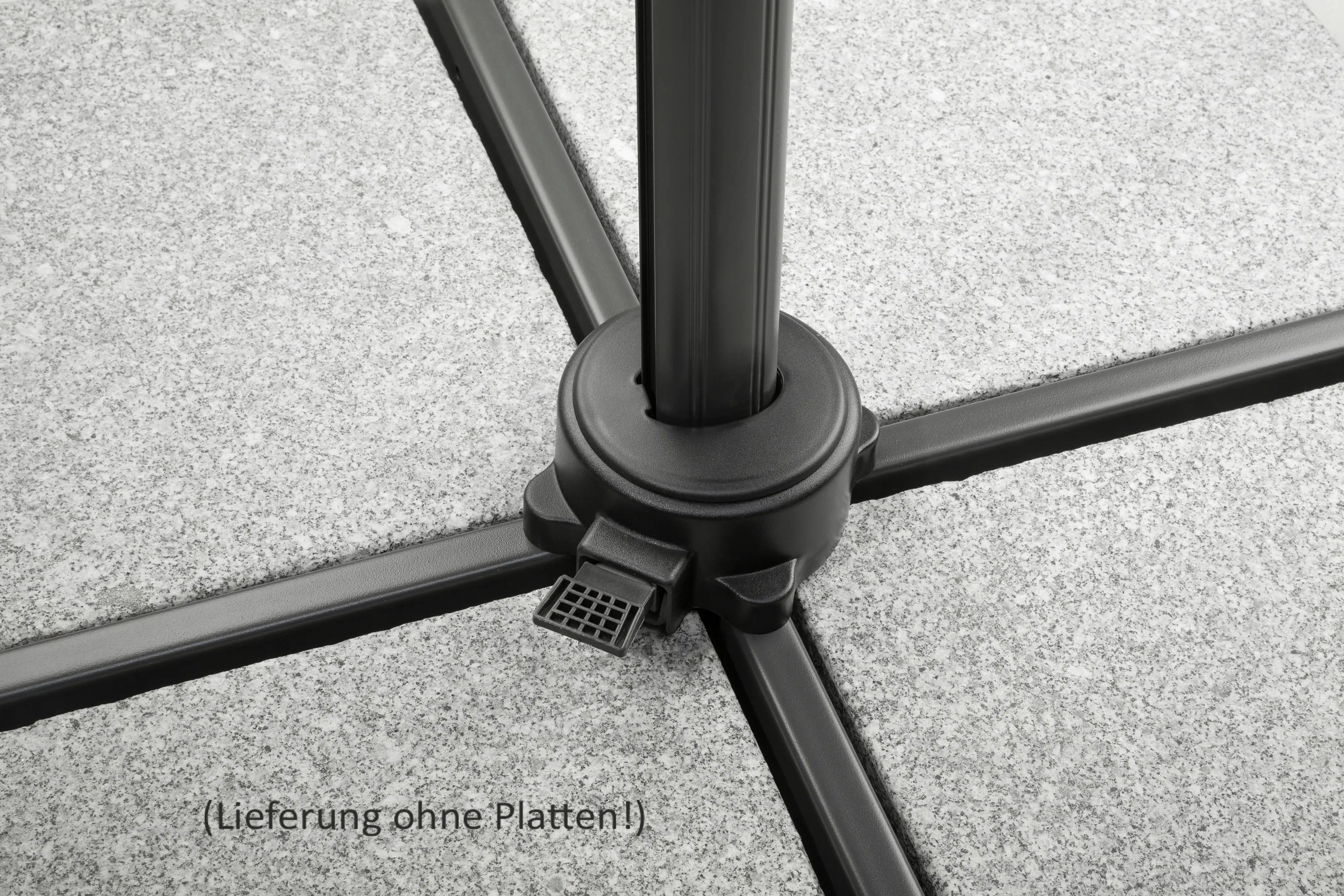 Schneider Ampelschirm Rhodos Blacklight anthrazit Ø 300 cm inkl. Sonnenschirmhülle