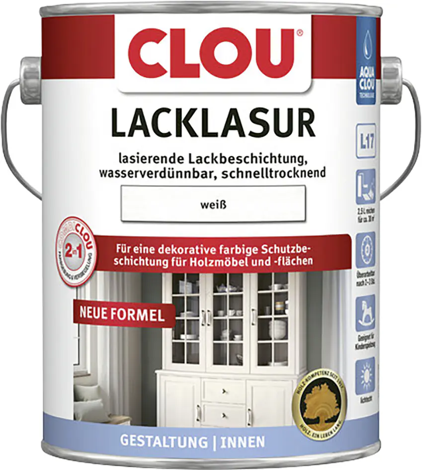 Clou Lacklasur 2,5 L weiß
