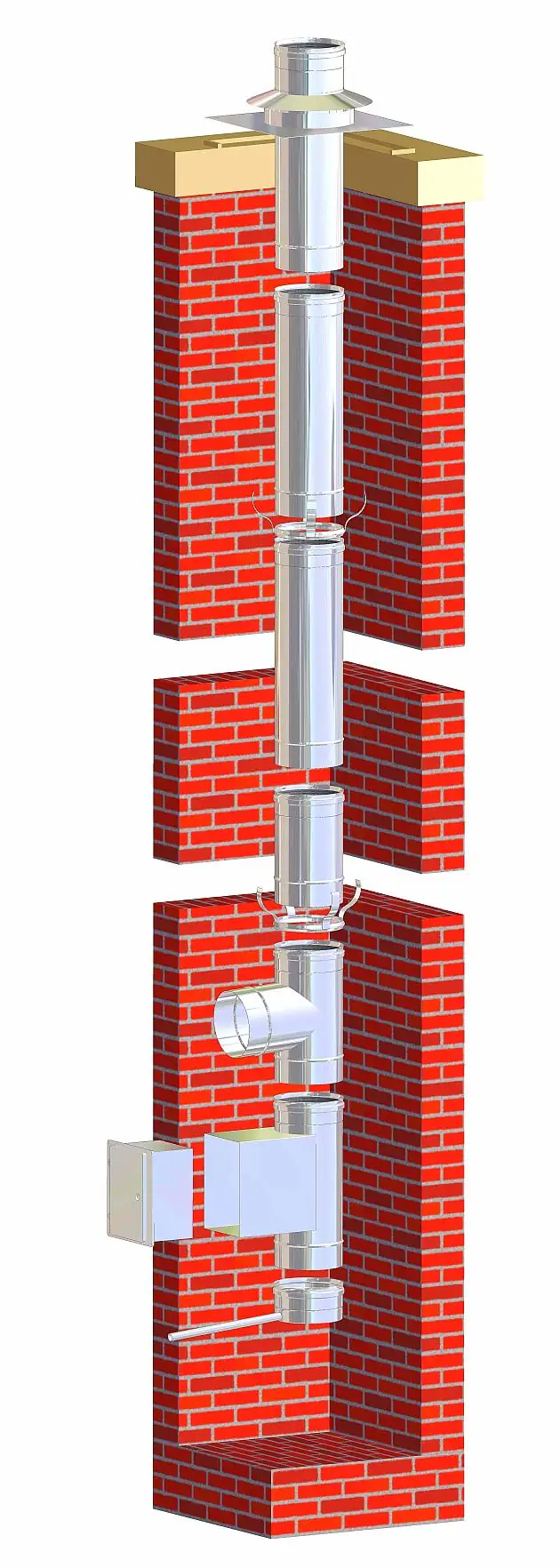 Zitec Edelstahl Kaminsanierungs-Set einwandig Ø 150 mm, ca. 5 m