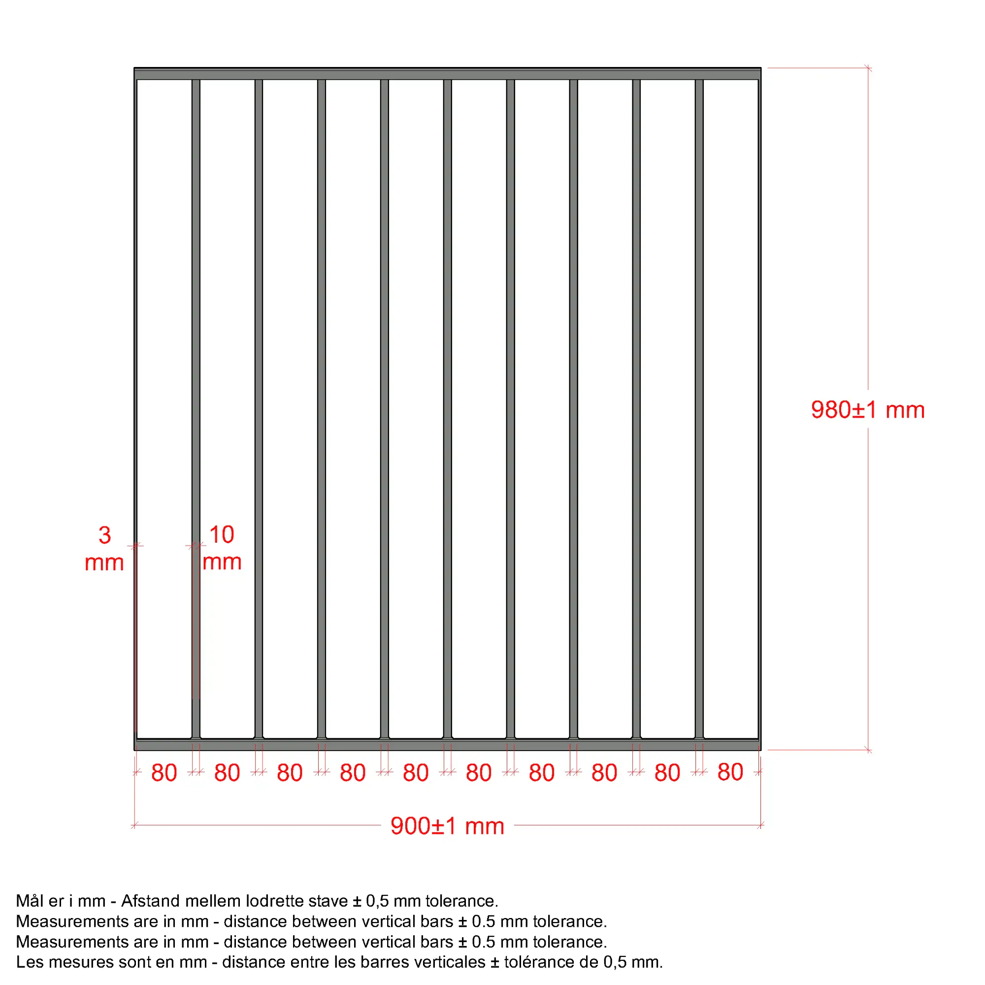 Plus Geländersystem Basic Stahl 90 × 98 cm silber