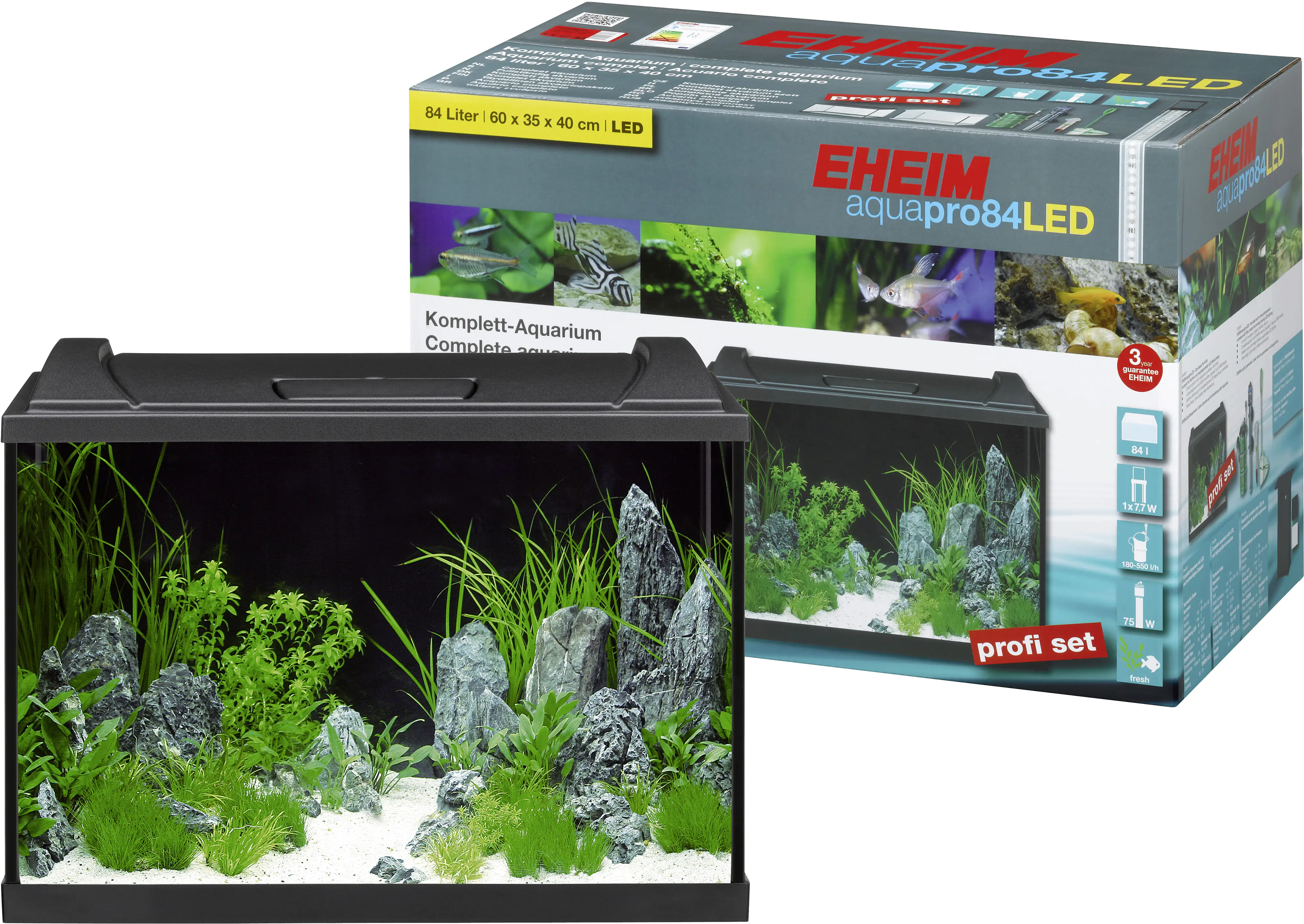 Eheim Aquarium-Komplettset LED aquapro 84 L schwarz