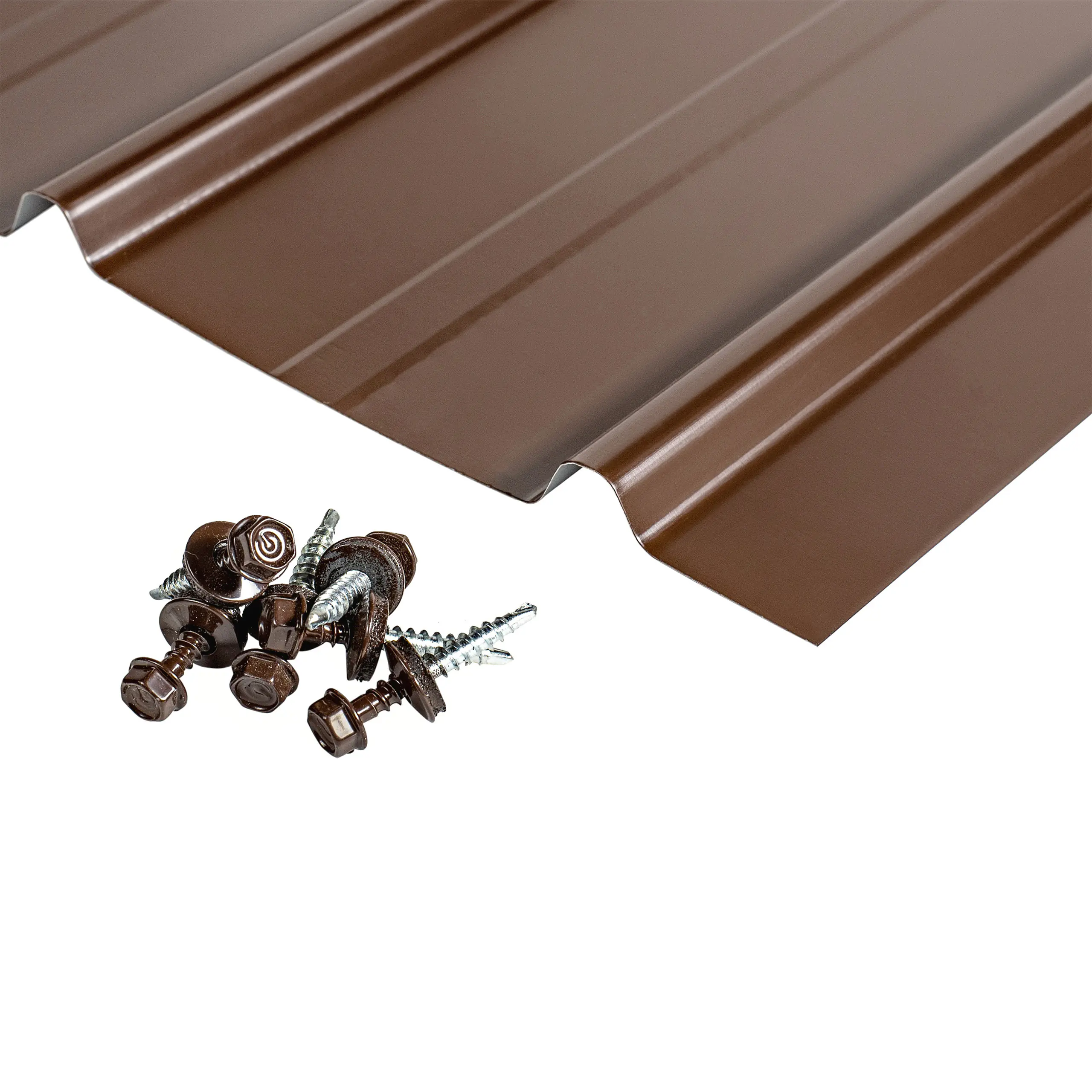 SMART Cover Set H12 Plus Trapez-Abdeckblech inkl. Schrauben Braun RAL 8017 12 Stück
