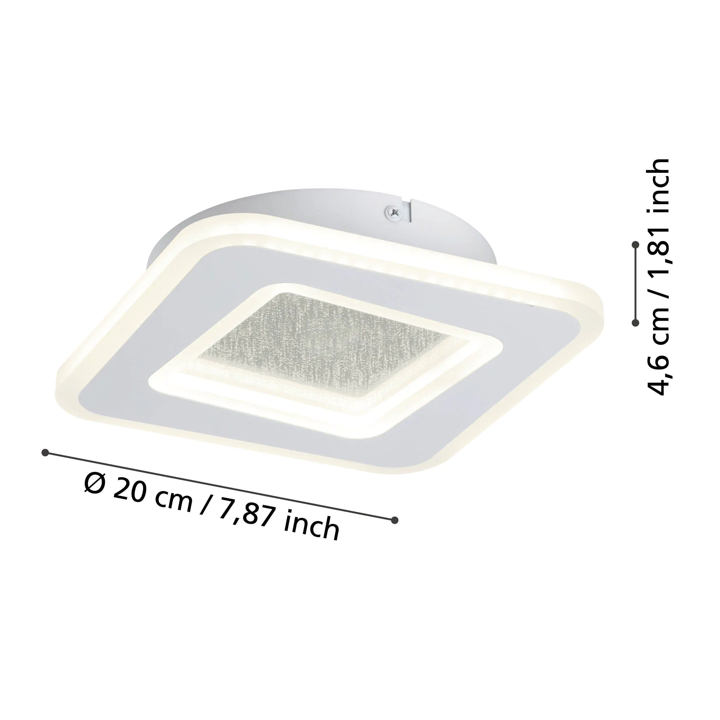 Eglo LED Deckenleuchte Machioni 20 x 20 cm 12W weiß neutalweiß