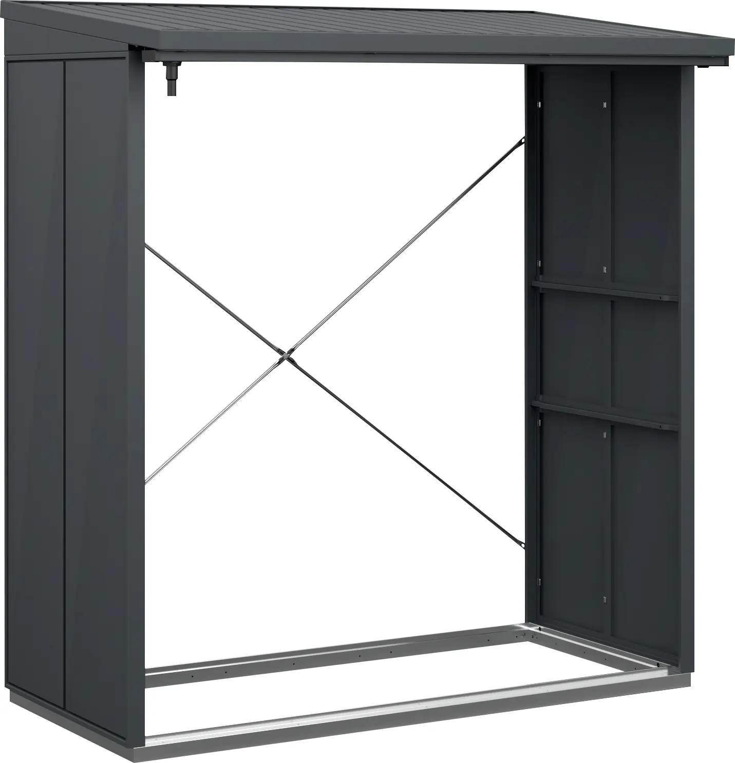 Ecostar Kaminholzregal Elegant-V Typ 2, anthrazitgrau, mit Verstrebung