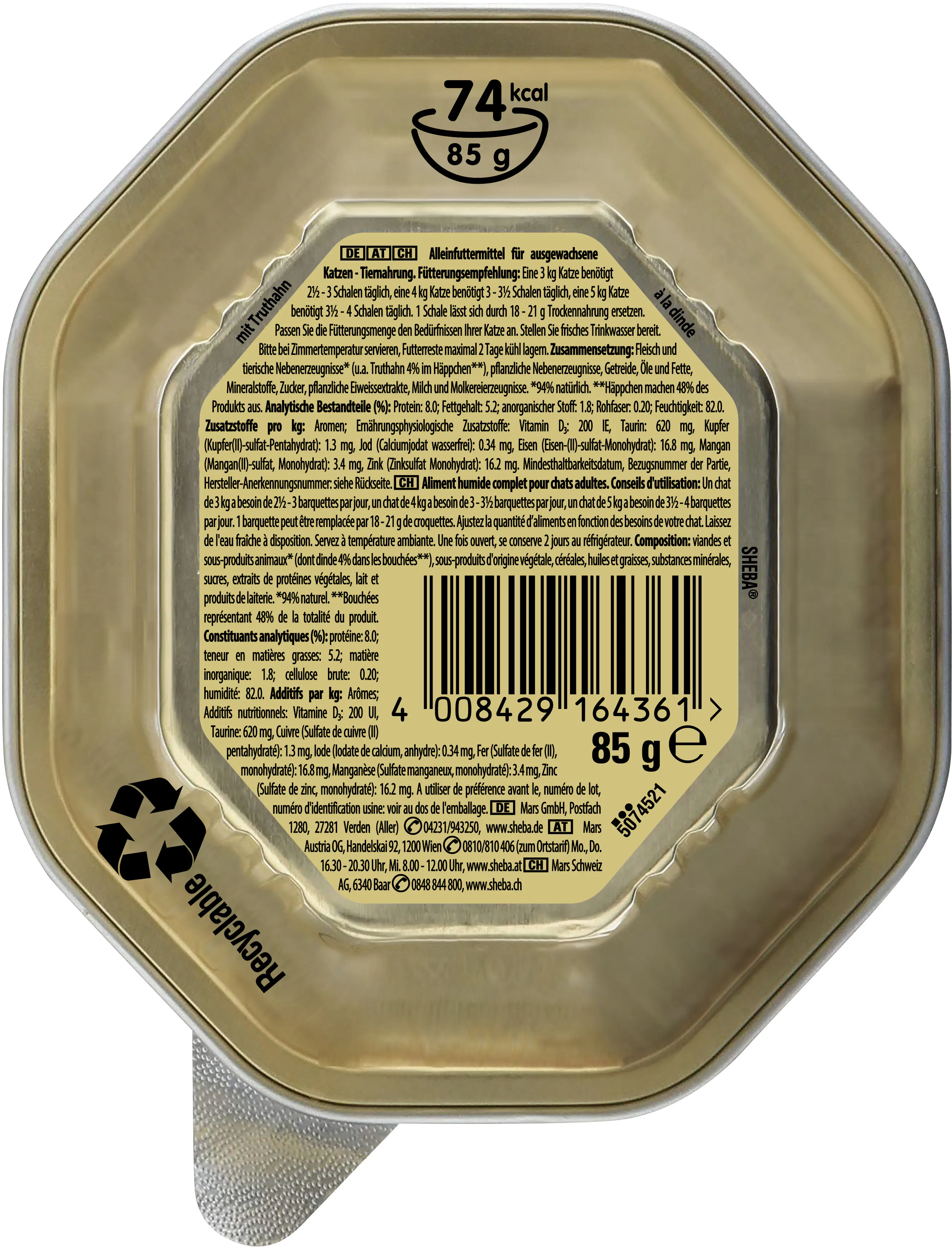 Sheba Sauce Collection Katzennassfutter Adult 85 g Pute in heller Sauce