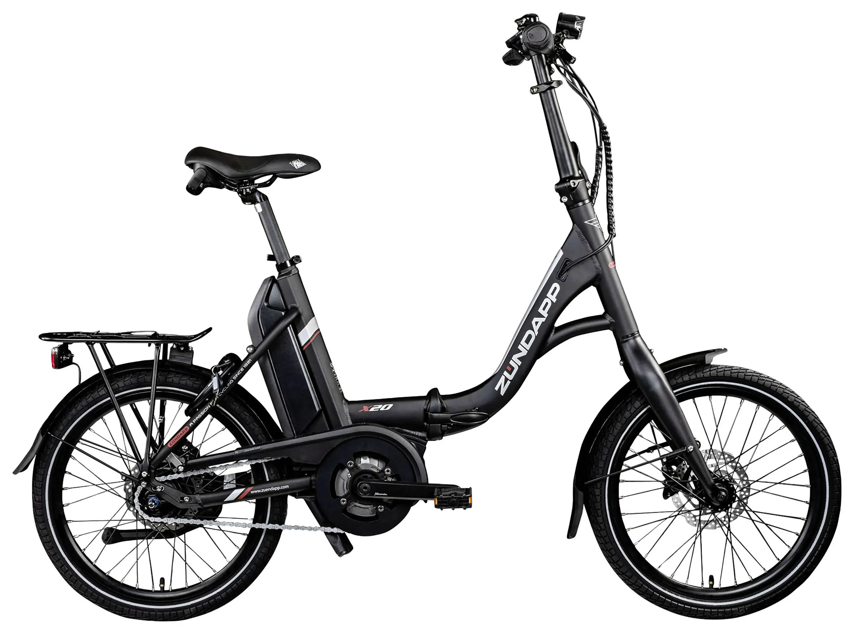 Zündapp E-Bike X20 E-Klapprad 20 Zoll 8-Gang 400 Wh schwarz rot