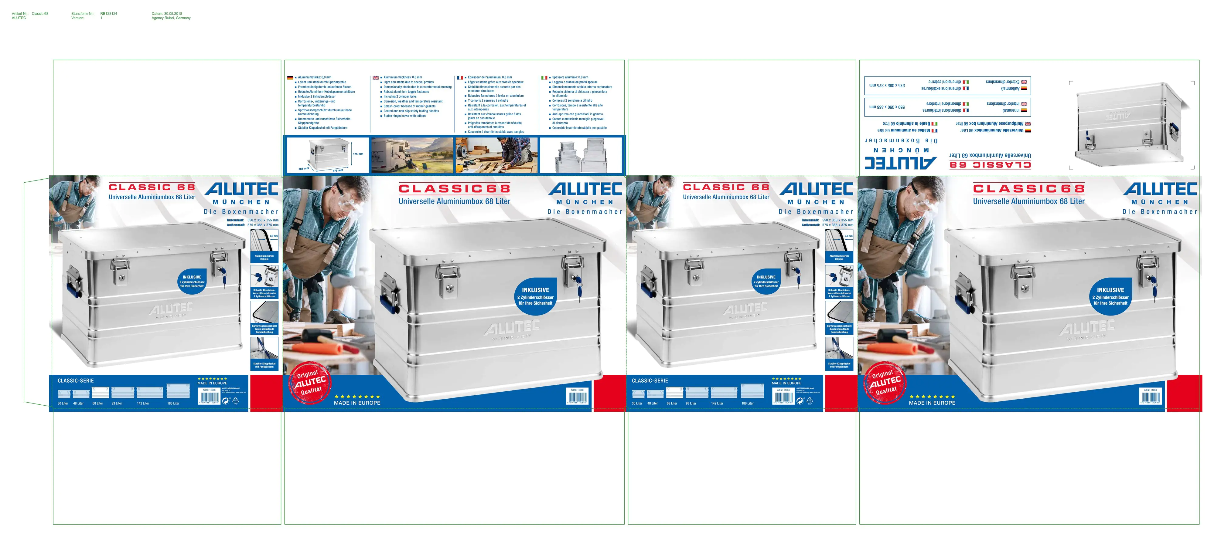 Alutec Aluminiumbox Classic M 58 x 39 x 38 cm