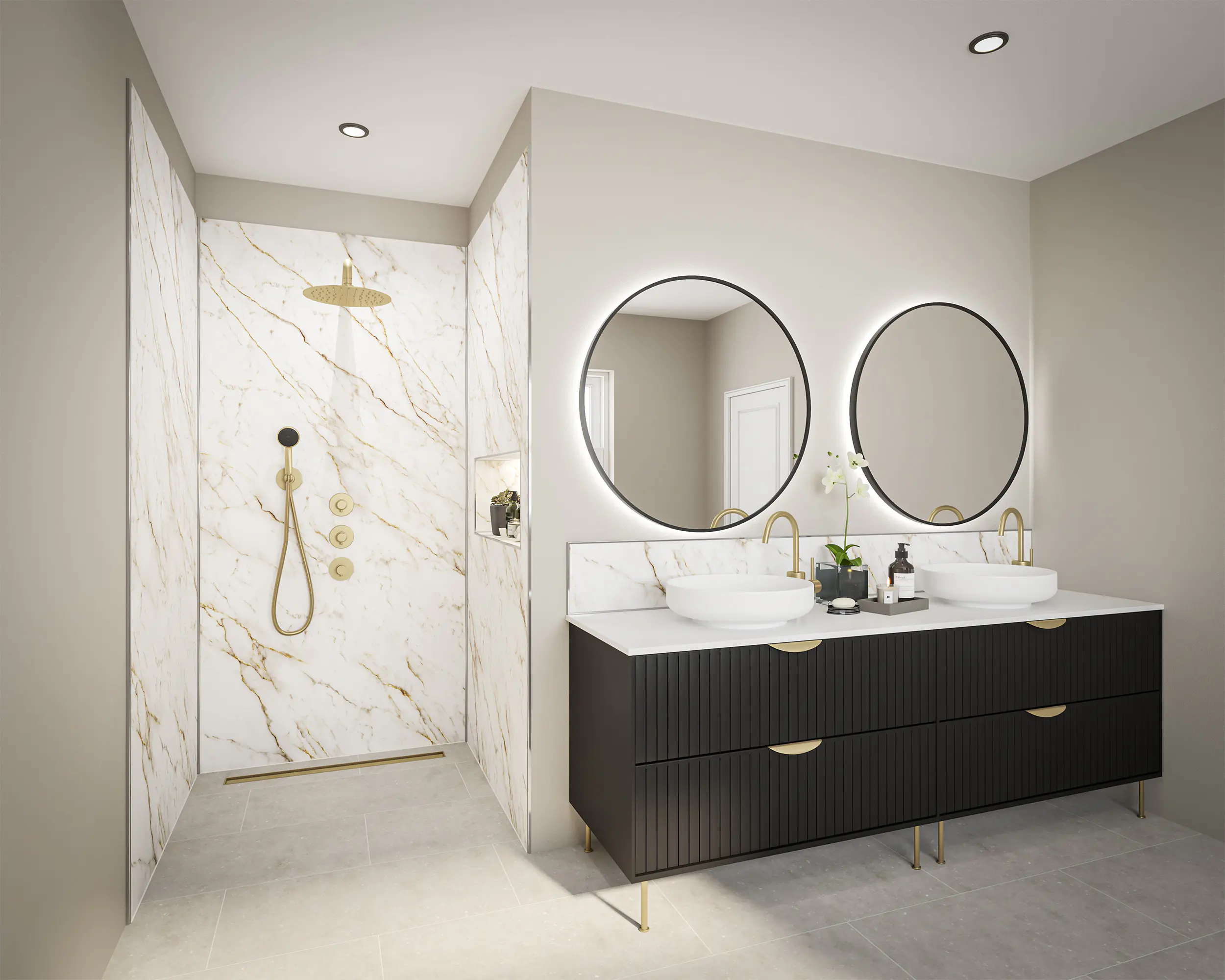 Wetwall Alloy Wandpaneel  Norris Marble 90 x 244 cm