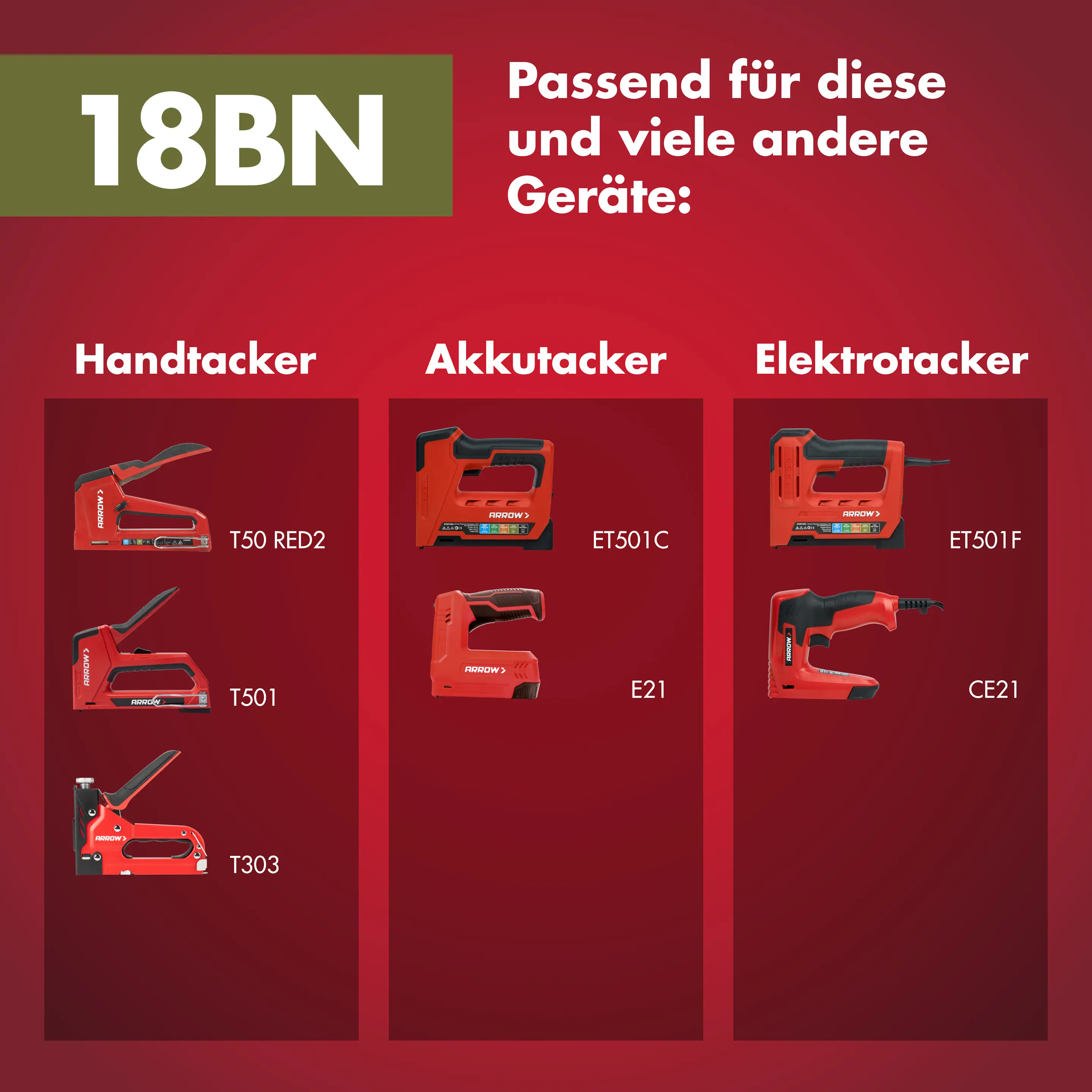 Arrow Tackernägel Typ 18BN 19 mm 1000 Stück