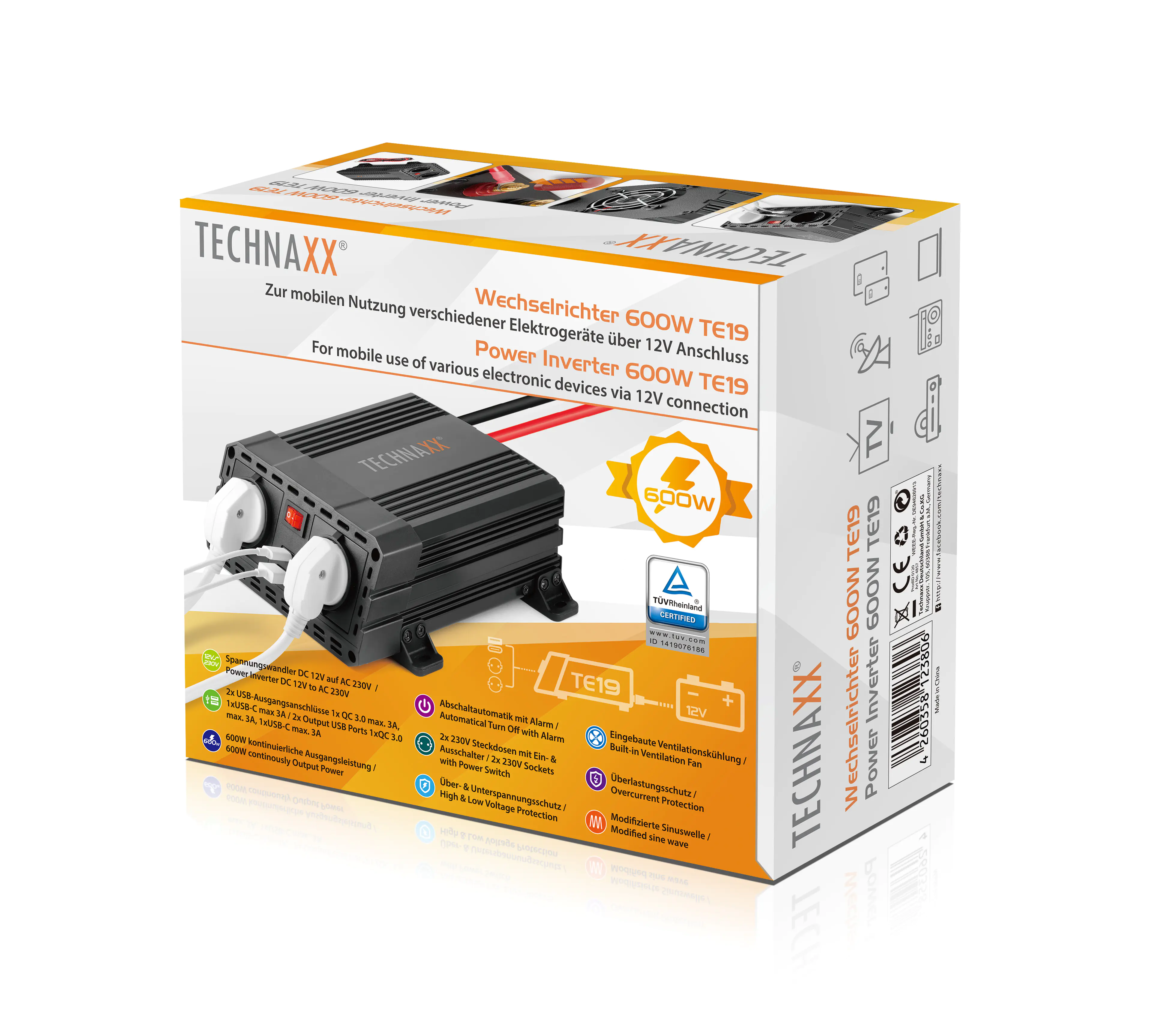 Technaxx Spannungswandler TE19 600W