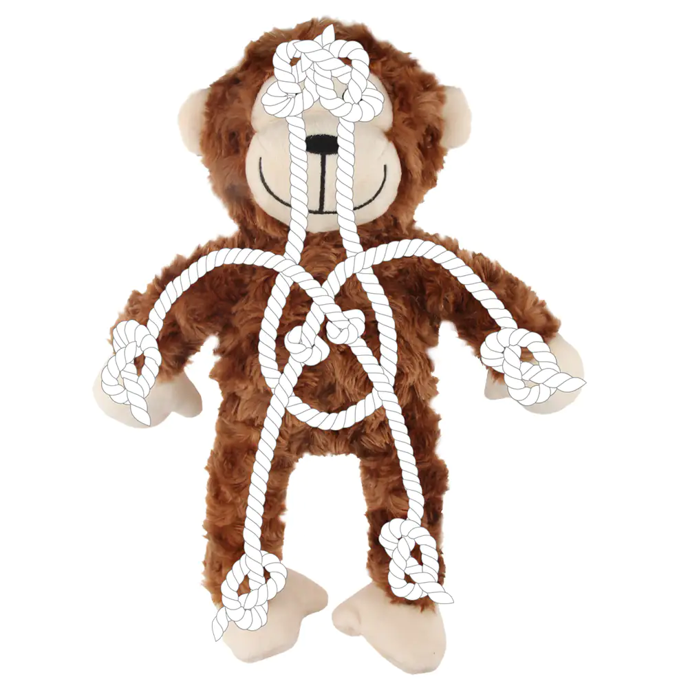 Nobby Hundespielzeug Plüschaffe mit Seil 35 cm