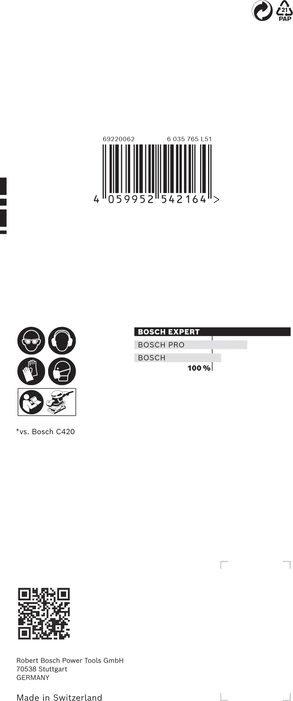 Bosch Expert C470 Schleifpapier für Schwingschleifer 80 x 133 mm G 60 10-teilig
