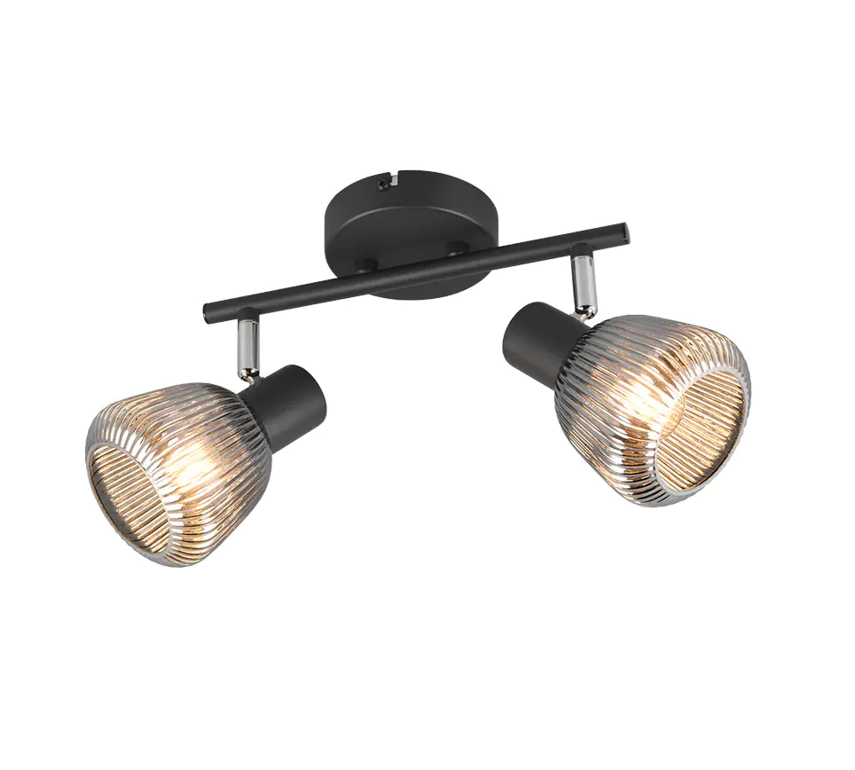 Trio Leuchten 2er Spot Tarifa E14 schwarz matt Metall/Glas