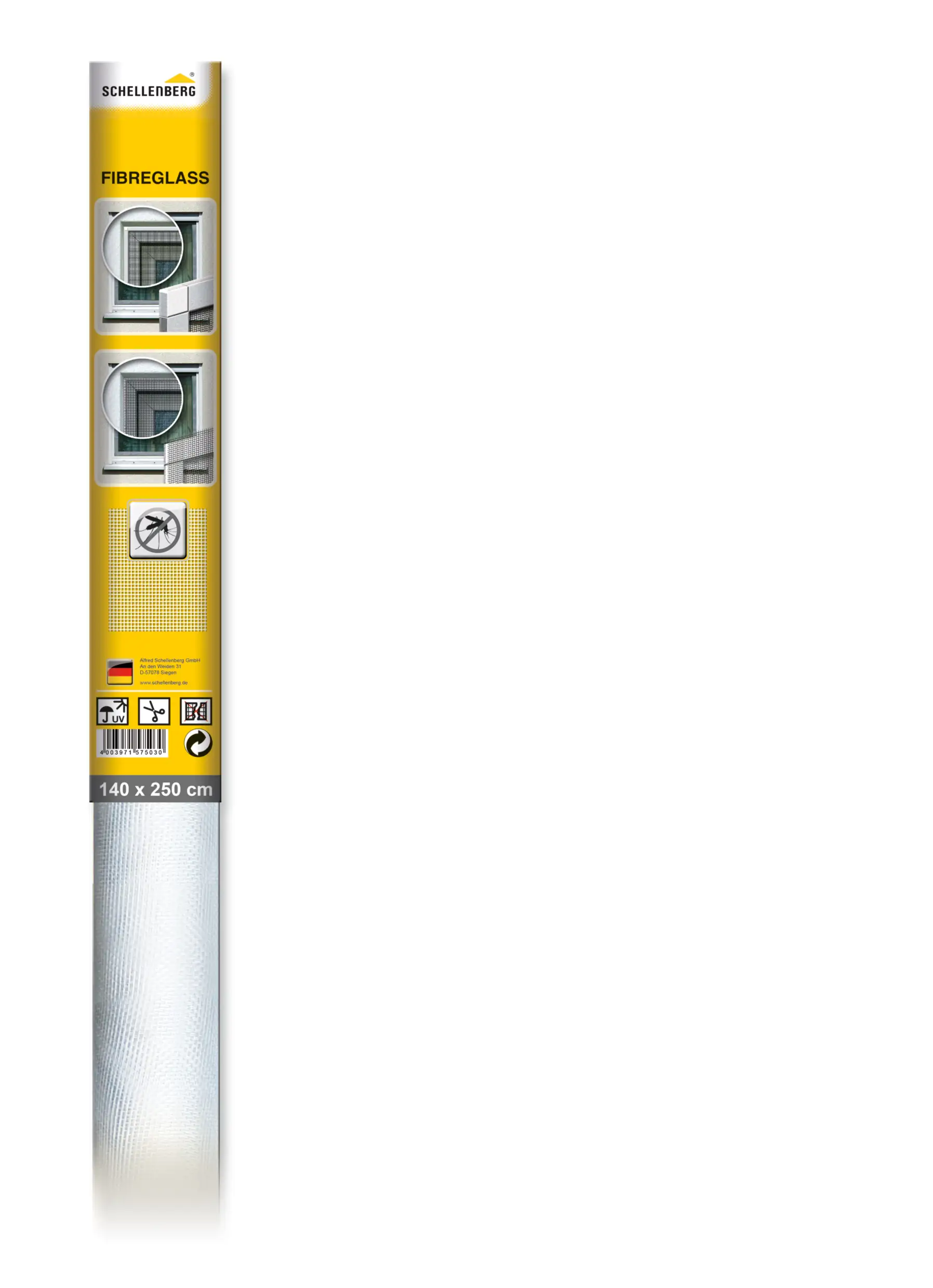 Schellenberg Fliegengitter Minirolle 140 x 250 cm weiß kürzbar