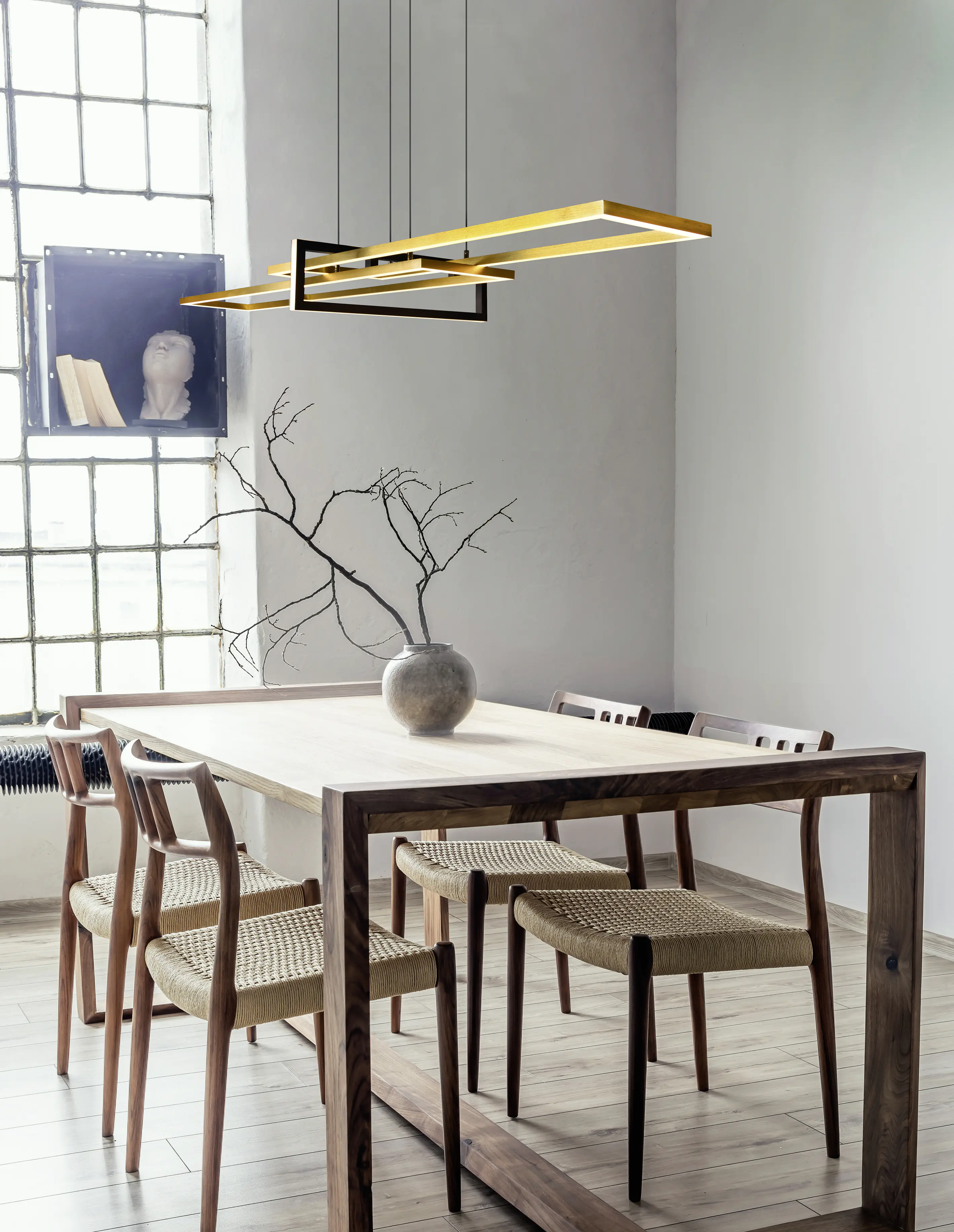 Trio Leuchten LED Pendelleuchte Salinas schwarz matt, Switch-Dimmer