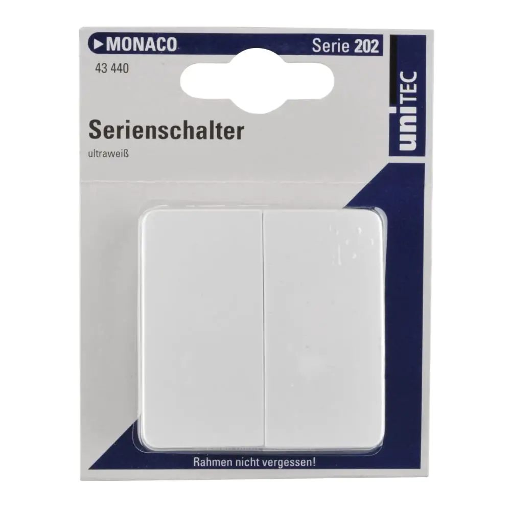 Unitec Serienschalter Monaco mit Wippe ultraweiß
