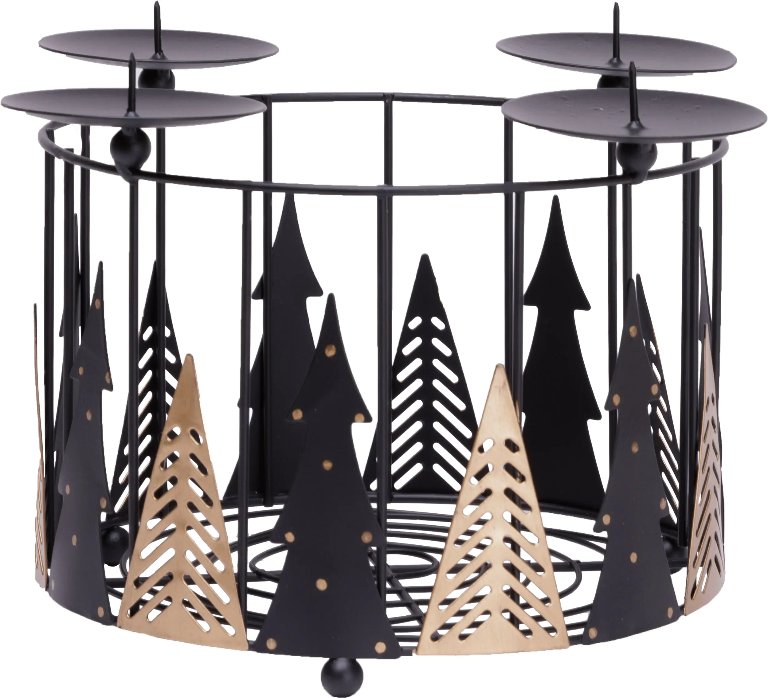 TrendLine Adventskranz Metall Ø 27 x 16 cm schwarz-gold