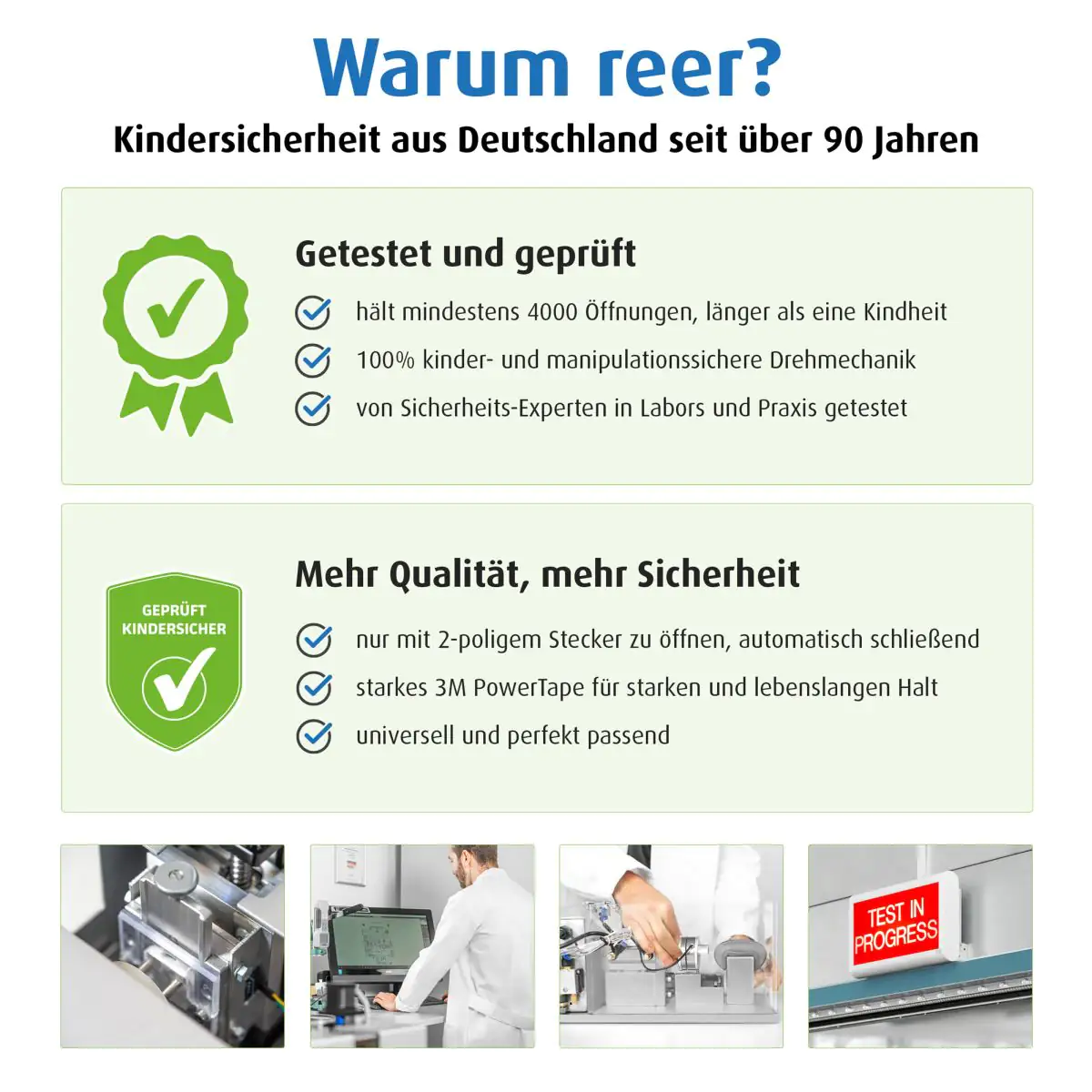 Reer Steckdosensicherung für Kinder weiß klebbar, 10 Stück