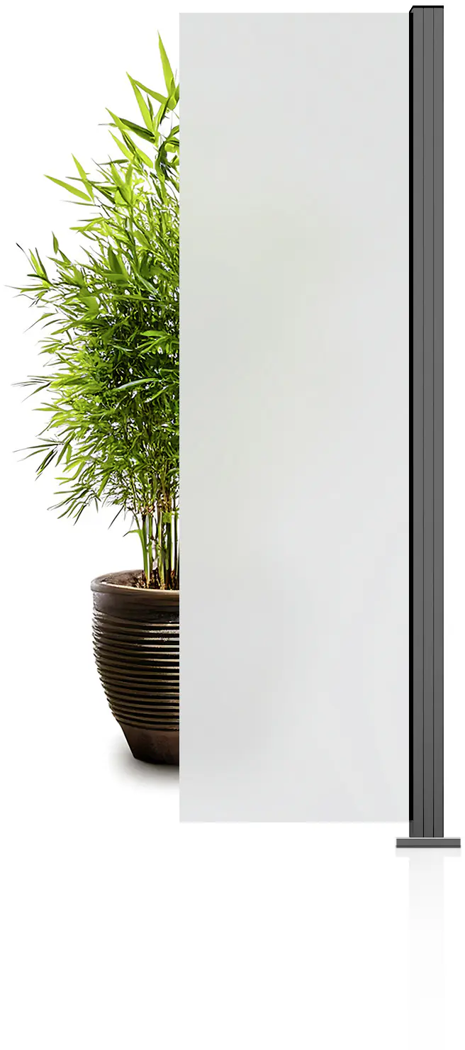 Ambiente Glaszaun Erweiterungsset Klarglas mit Siebdruck 187 x 55,7 cm grau