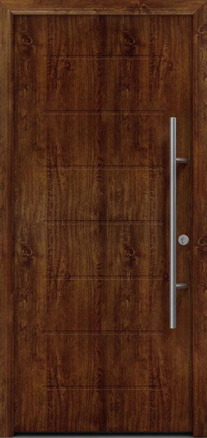 EcoStar Haustür ISOPRO Secur IPS 015 RC2 dark oak 110 x 210 cm