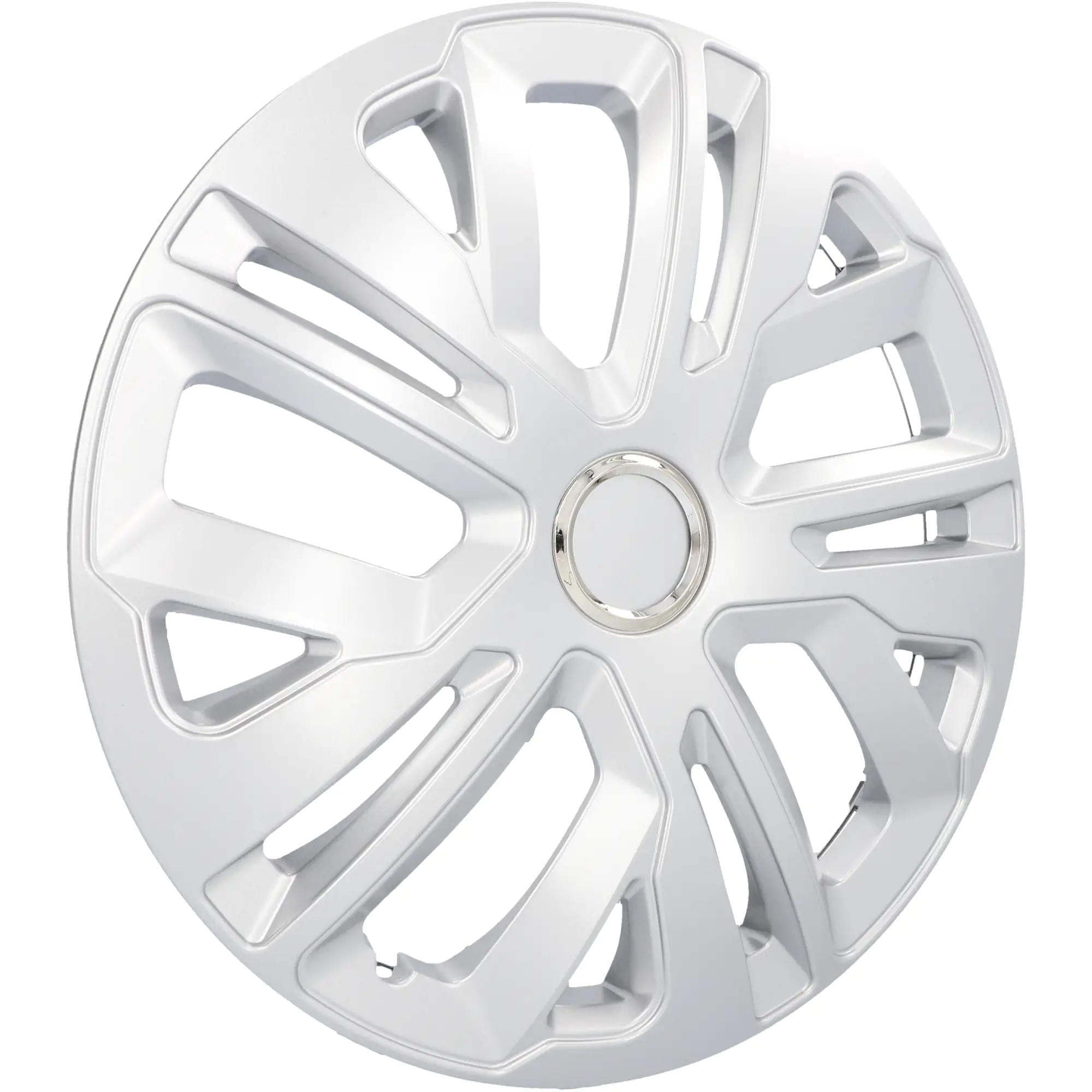 Cartrend Radzierblende Raven 38 cm (15 Zoll) silber 4 stück